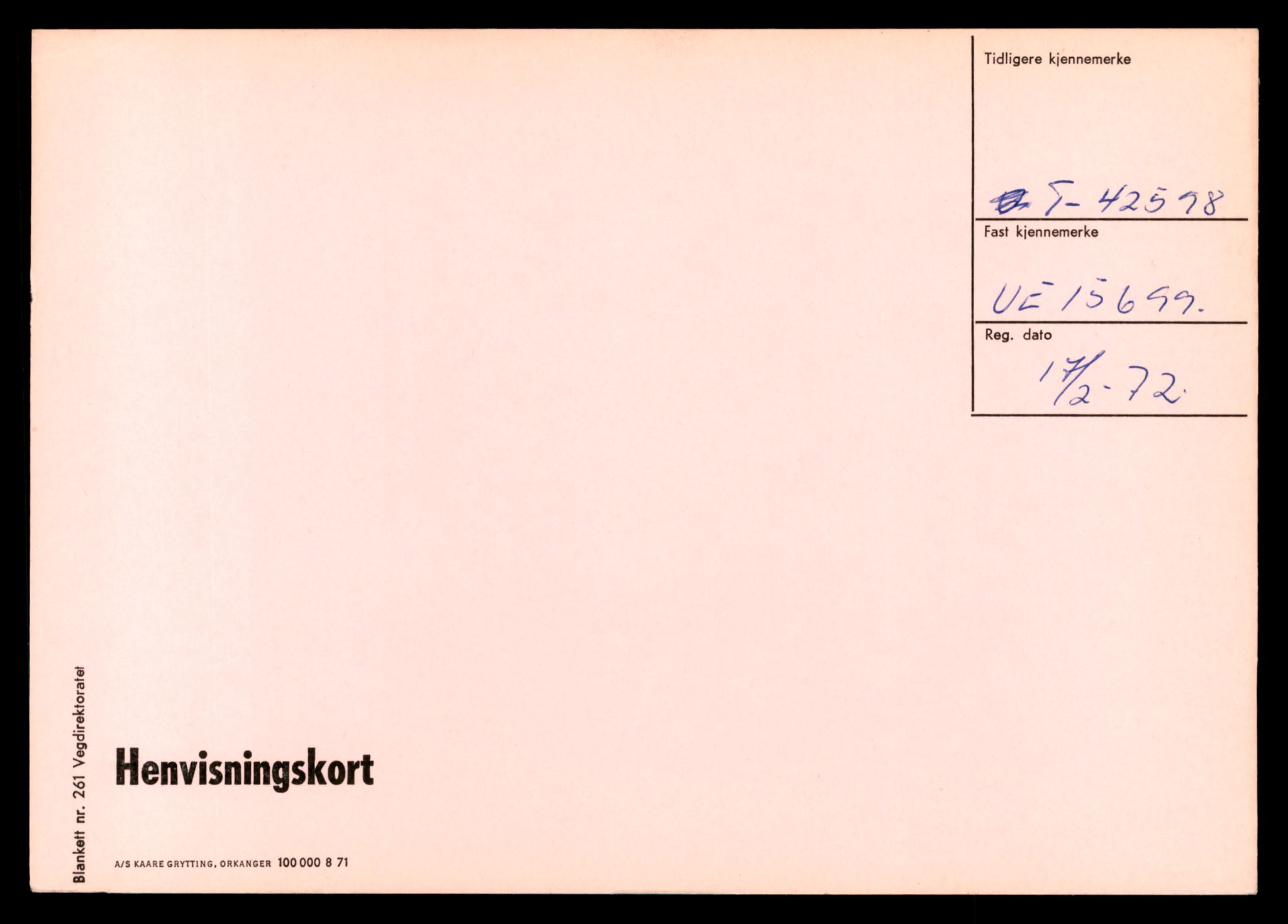 Møre og Romsdal vegkontor - Ålesund trafikkstasjon, AV/SAT-A-4099/F/Ff/L0008: Overførings-/henvisningskort T 42590 - T 45209, 1927-1998, s. 7