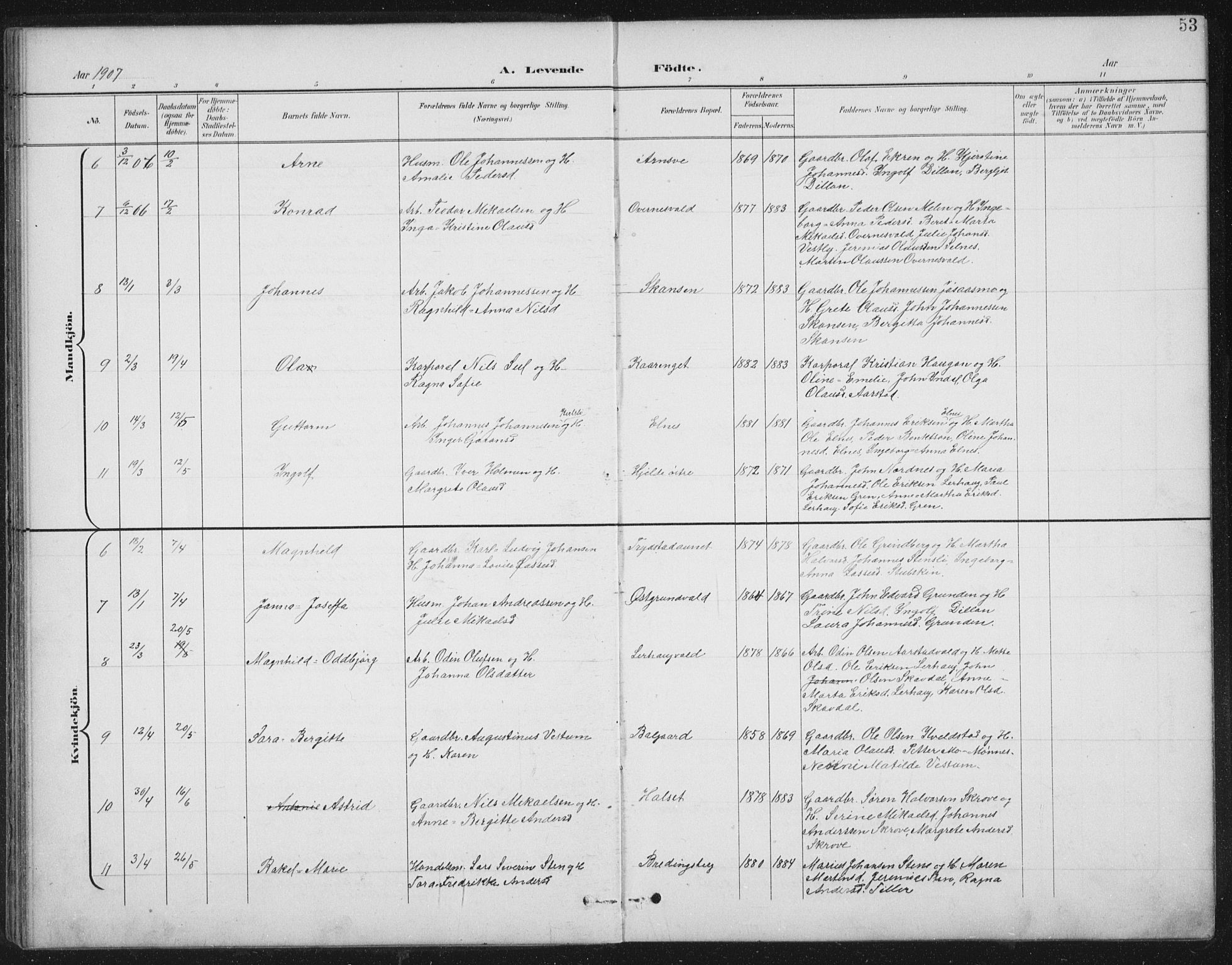 Ministerialprotokoller, klokkerbøker og fødselsregistre - Nord-Trøndelag, SAT/A-1458/724/L0269: Klokkerbok nr. 724C05, 1899-1920, s. 53