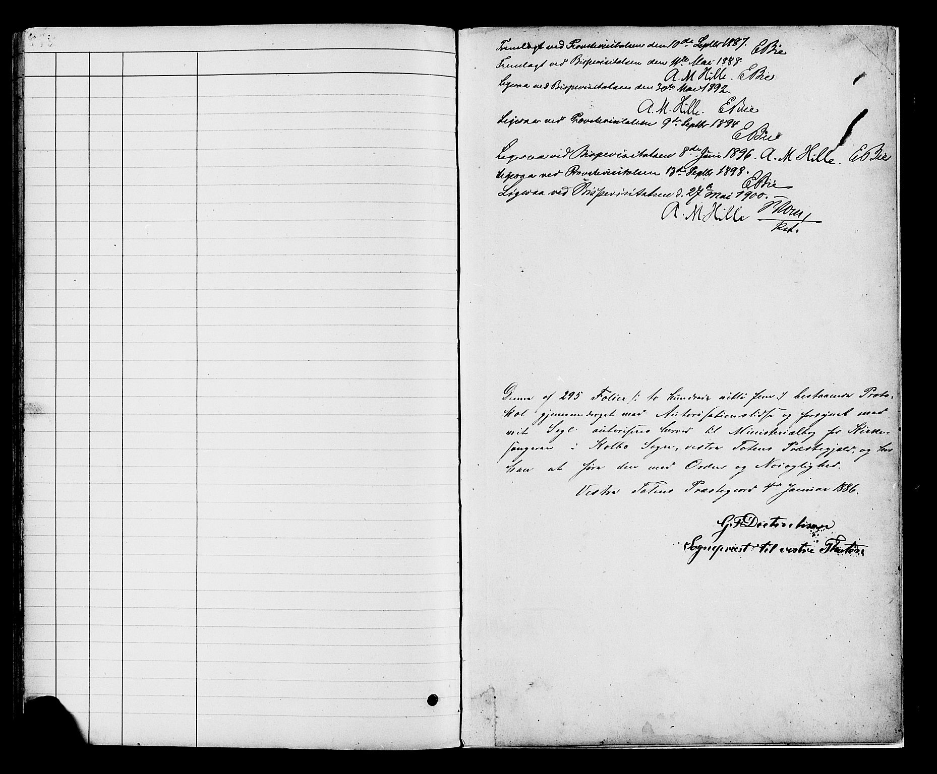 Vestre Toten prestekontor, AV/SAH-PREST-108/H/Ha/Hab/L0008: Klokkerbok nr. 8, 1885-1900