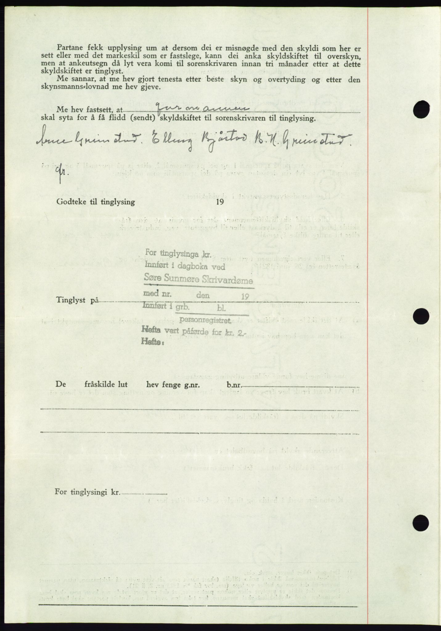 Søre Sunnmøre sorenskriveri, AV/SAT-A-4122/1/2/2C/L0067: Pantebok nr. 61, 1938-1939, Dagboknr: 236/1939