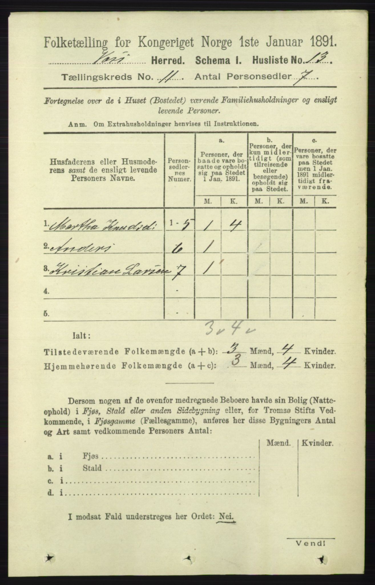 RA, Folketelling 1891 for 1235 Voss herred, 1891, s. 5737