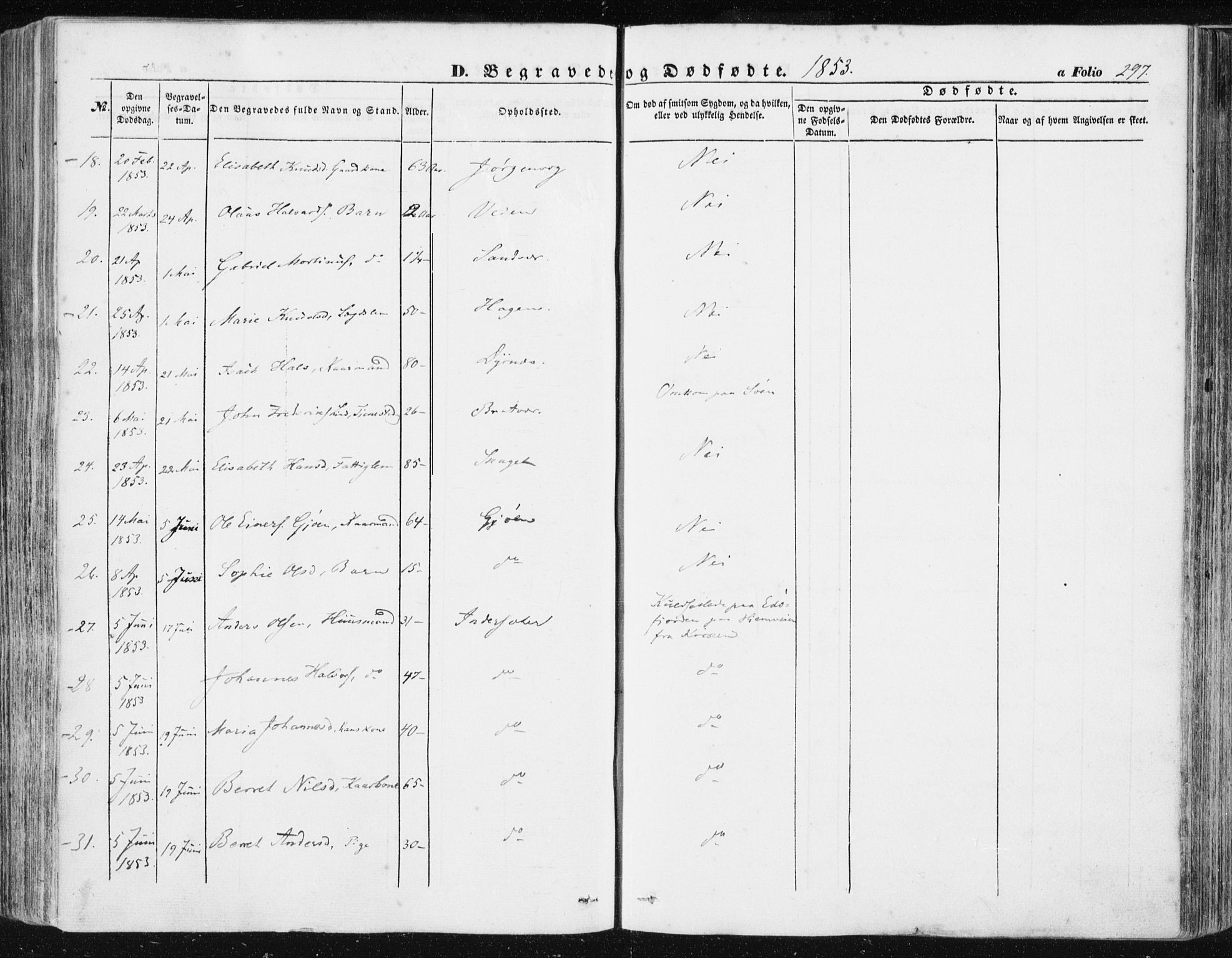 Ministerialprotokoller, klokkerbøker og fødselsregistre - Møre og Romsdal, AV/SAT-A-1454/581/L0937: Ministerialbok nr. 581A05, 1853-1872, s. 297