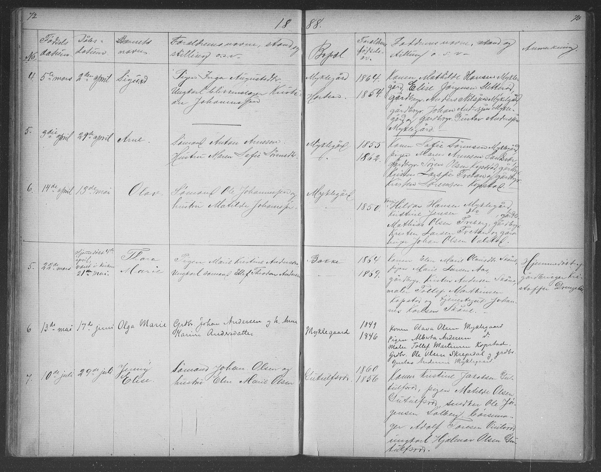 Borre kirkebøker, AV/SAKO-A-338/G/Gb/L0002: Klokkerbok nr. II 2, 1878-1892, s. 72-73