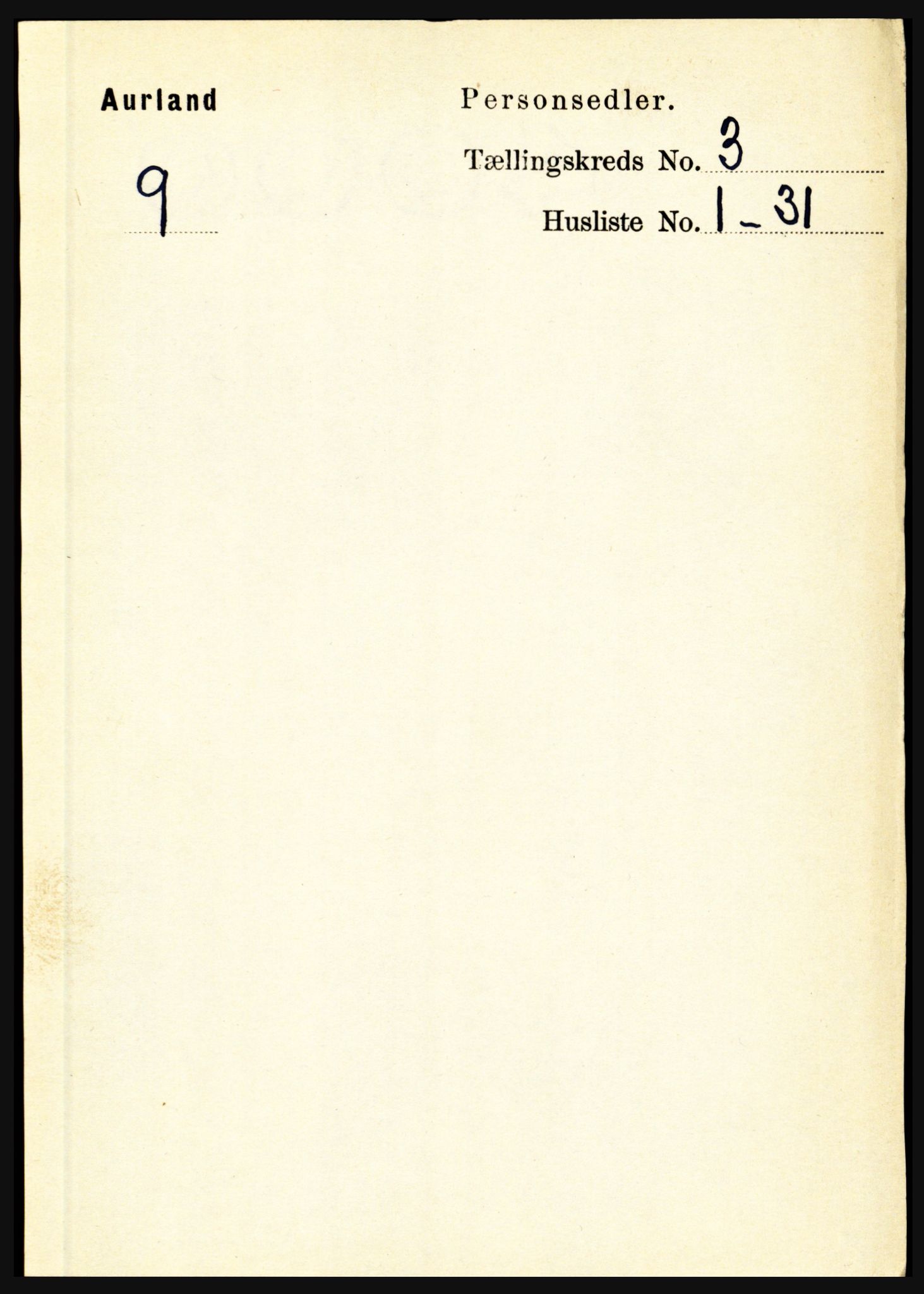 RA, Folketelling 1891 for 1421 Aurland herred, 1891, s. 942