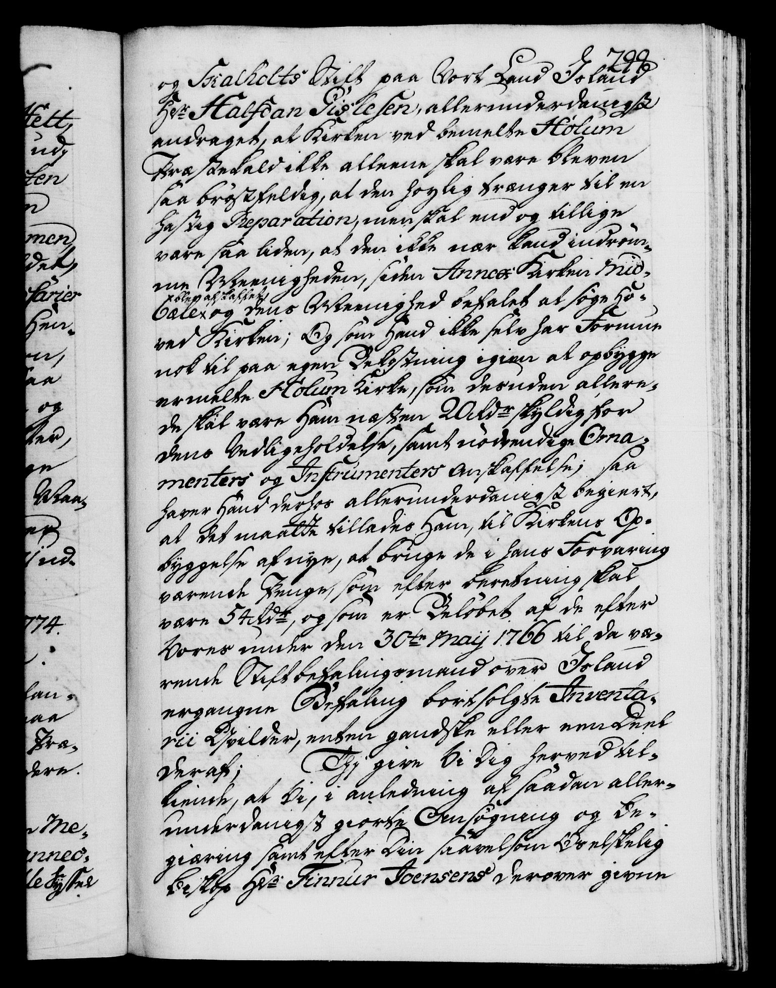 Danske Kanselli 1572-1799, AV/RA-EA-3023/F/Fc/Fca/Fcab/L0041: Norske tegnelser, 1773-1776, s. 299a