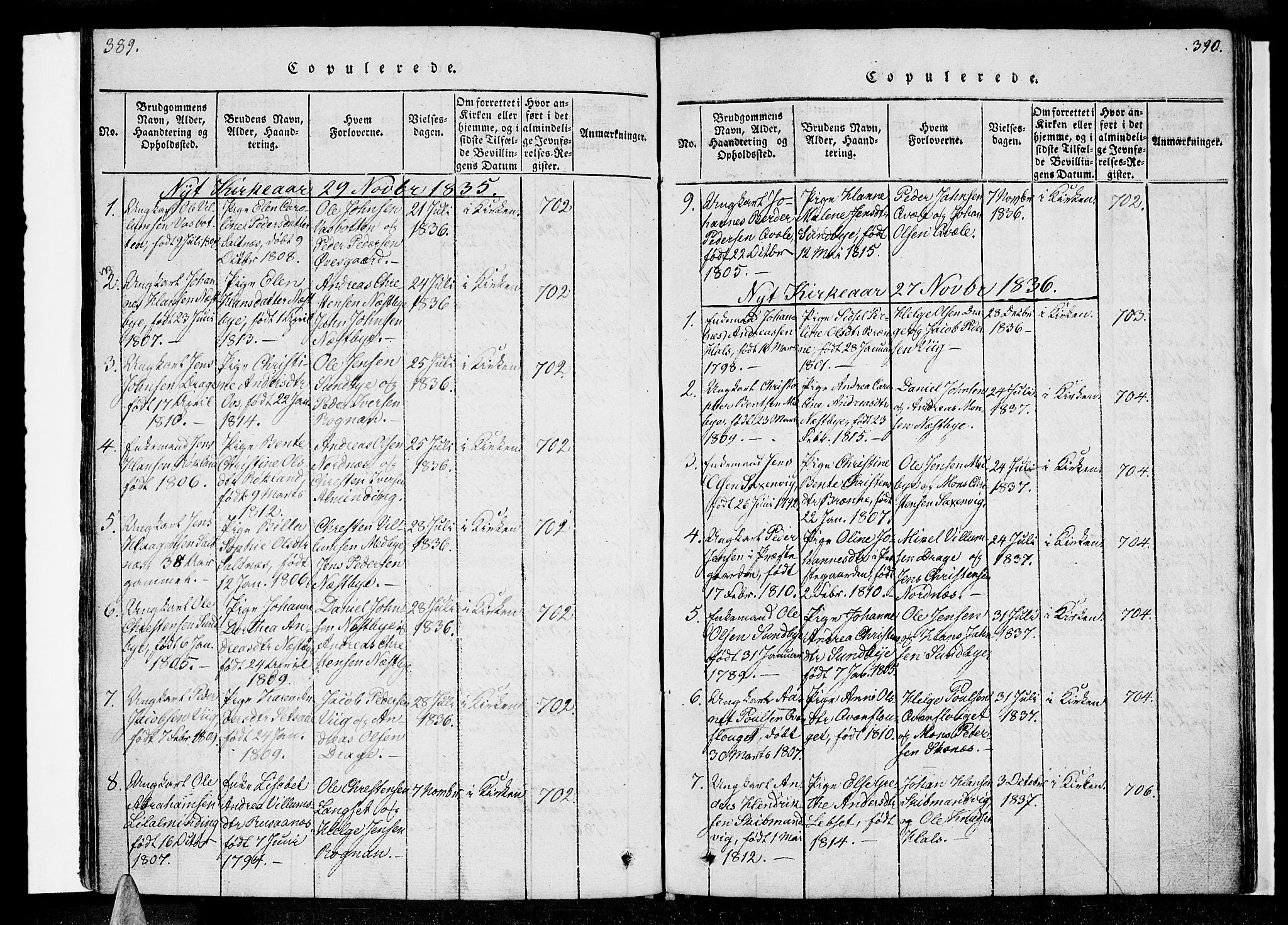 Ministerialprotokoller, klokkerbøker og fødselsregistre - Nordland, AV/SAT-A-1459/847/L0665: Ministerialbok nr. 847A05, 1818-1841, s. 389-390