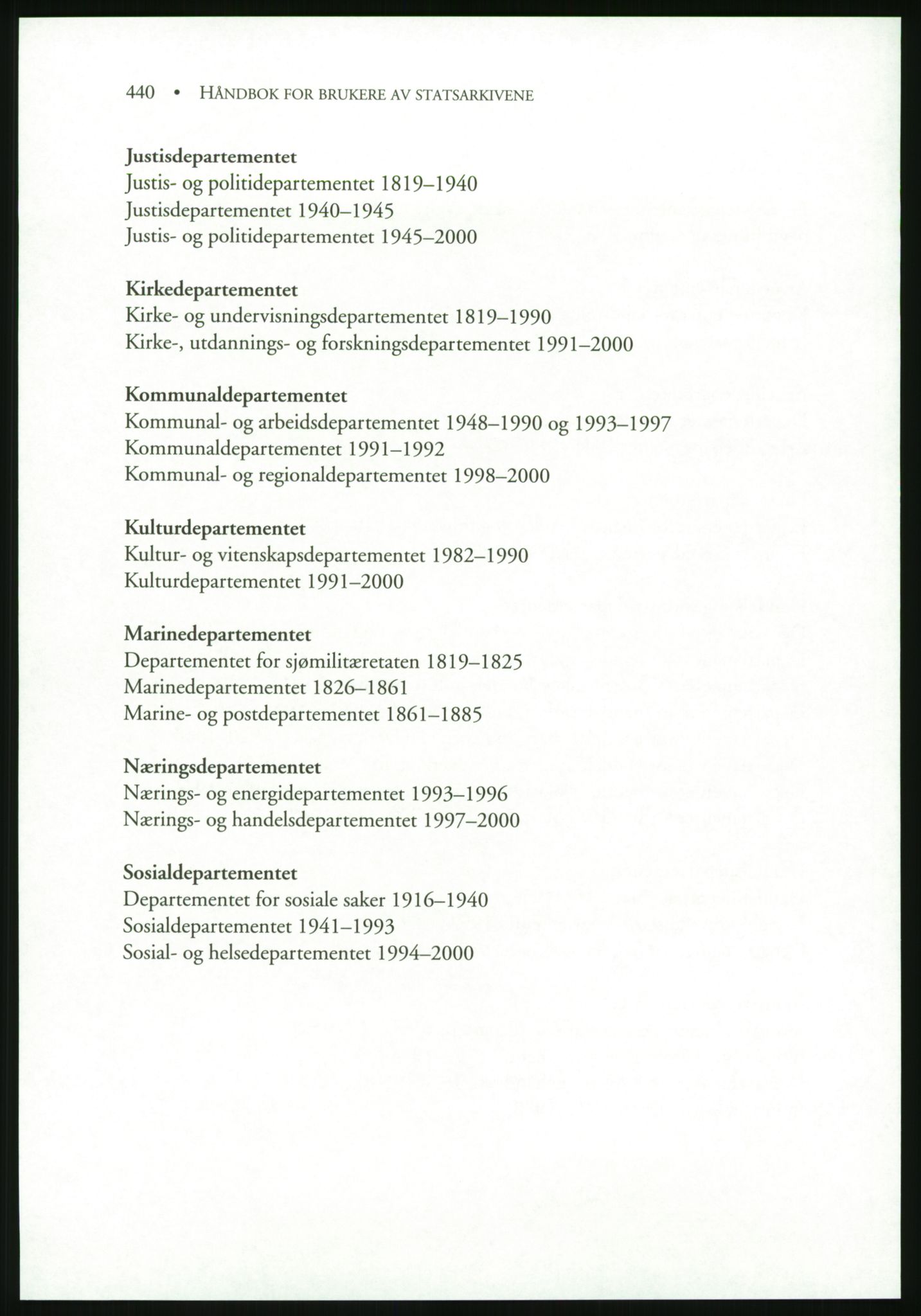 Publikasjoner utgitt av Arkivverket, PUBL/PUBL-001/B/0019: Liv Mykland: Håndbok for brukere av statsarkivene (2005), 2005, s. 440