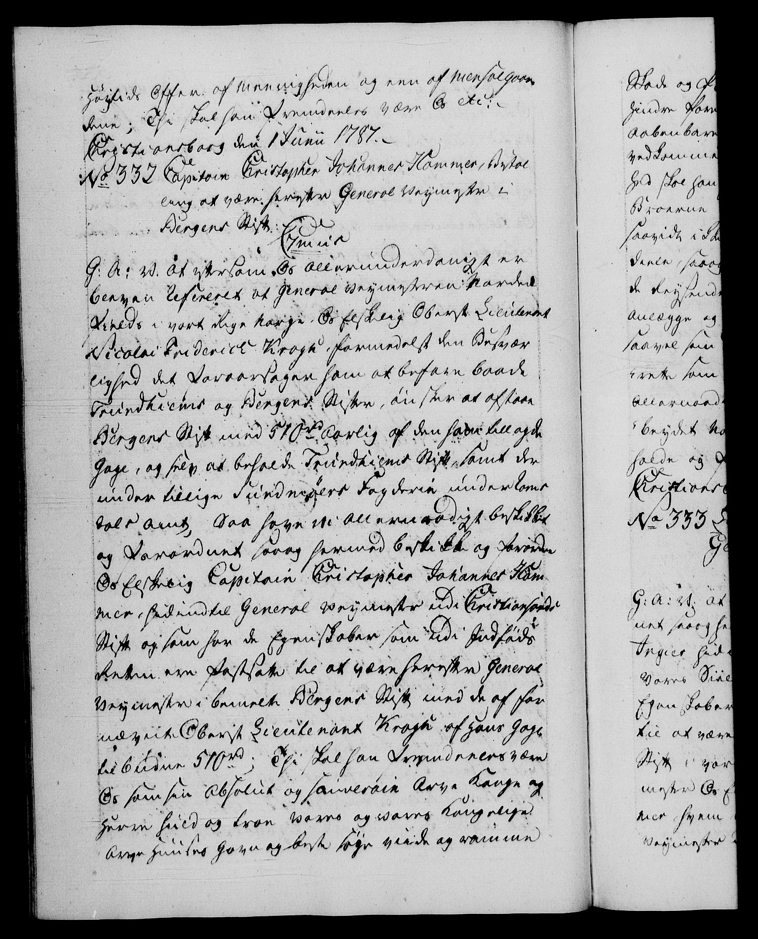 Danske Kanselli 1572-1799, RA/EA-3023/F/Fc/Fca/Fcaa/L0051: Norske registre, 1786-1787, s. 535b