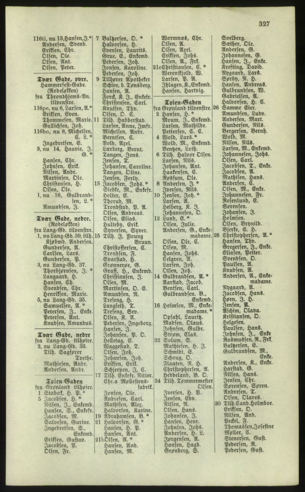 Kristiania/Oslo adressebok, PUBL/-, 1881, s. 327