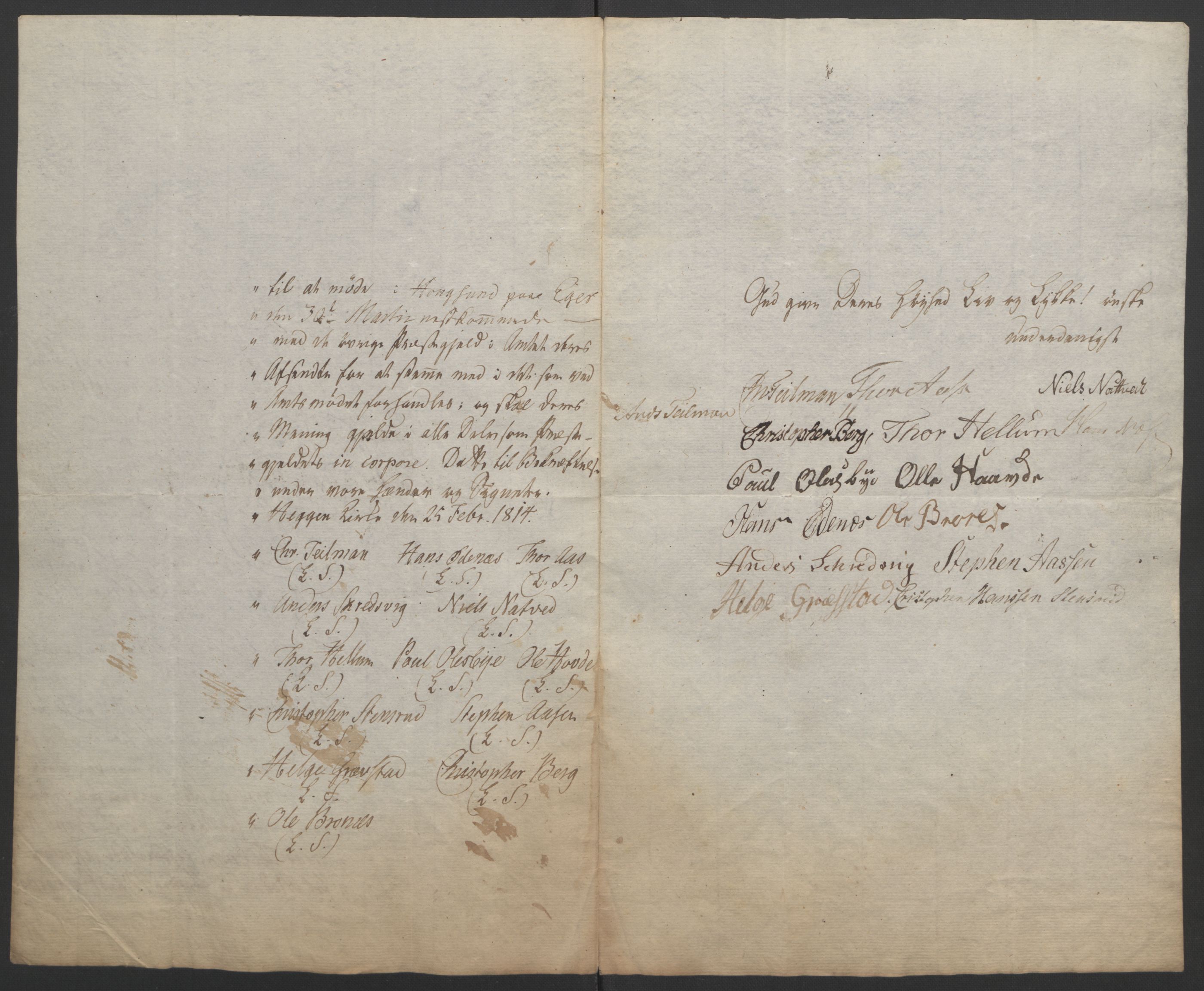 Statsrådssekretariatet, AV/RA-S-1001/D/Db/L0007: Fullmakter for Eidsvollsrepresentantene i 1814. , 1814, s. 325