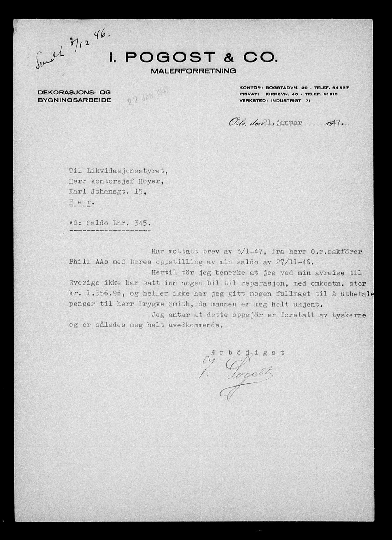 Justisdepartementet, Tilbakeføringskontoret for inndratte formuer, AV/RA-S-1564/H/Hc/Hcc/L0970: --, 1945-1947, s. 43