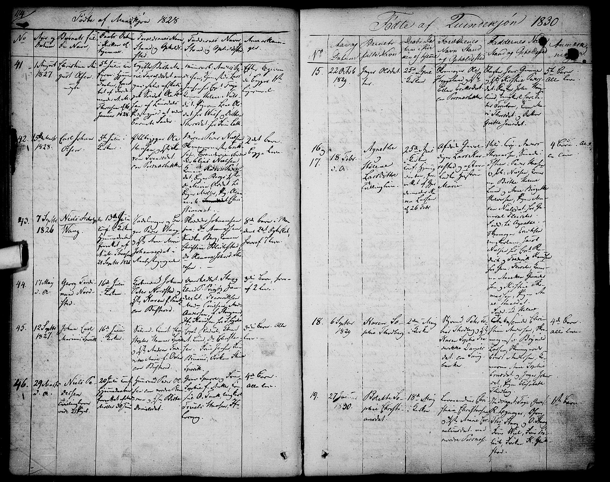 Halden prestekontor Kirkebøker, AV/SAO-A-10909/F/Fa/L0004: Ministerialbok nr. I 4, 1823-1834, s. 114-115