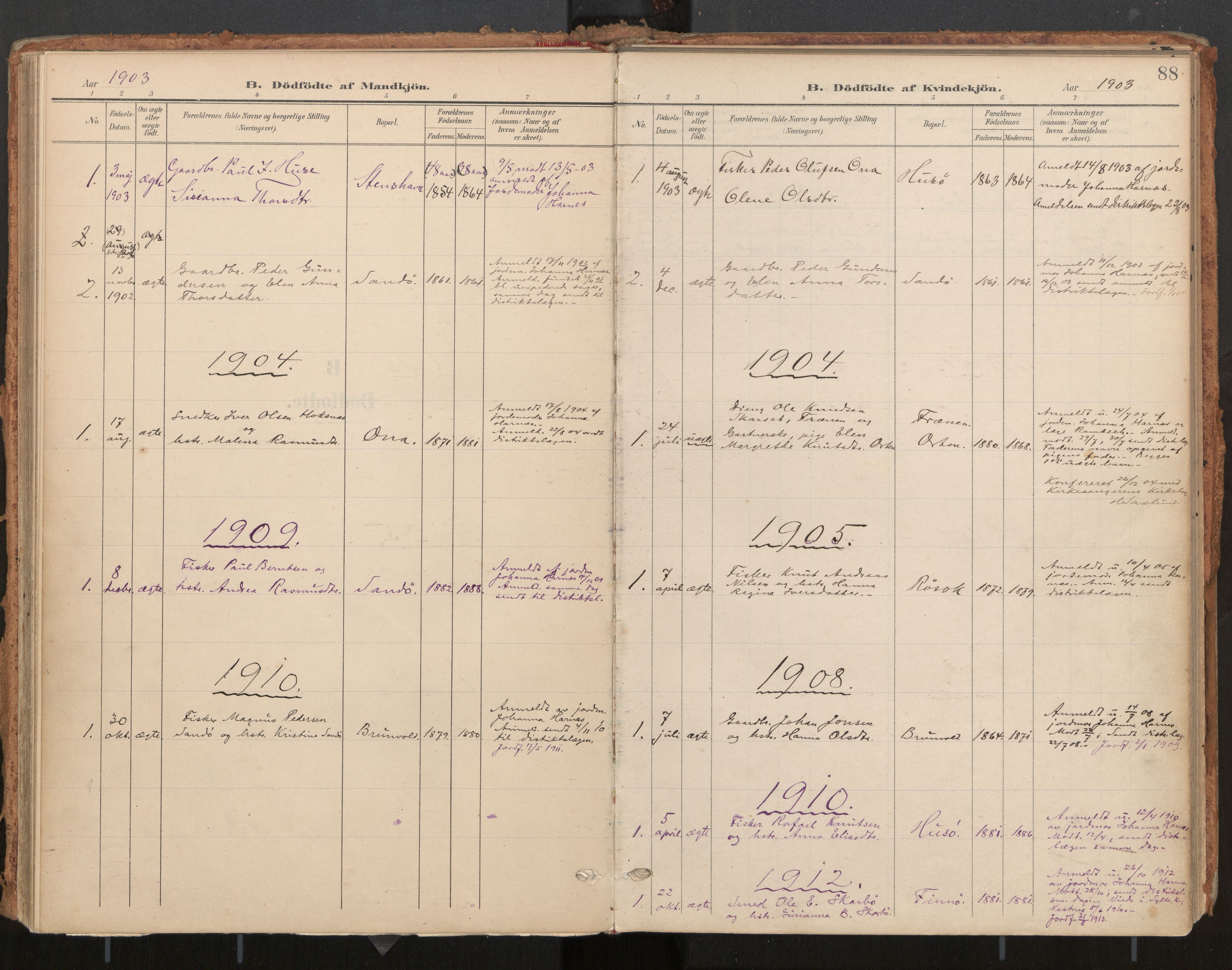 Ministerialprotokoller, klokkerbøker og fødselsregistre - Møre og Romsdal, SAT/A-1454/561/L0730: Ministerialbok nr. 561A04, 1901-1929, s. 88