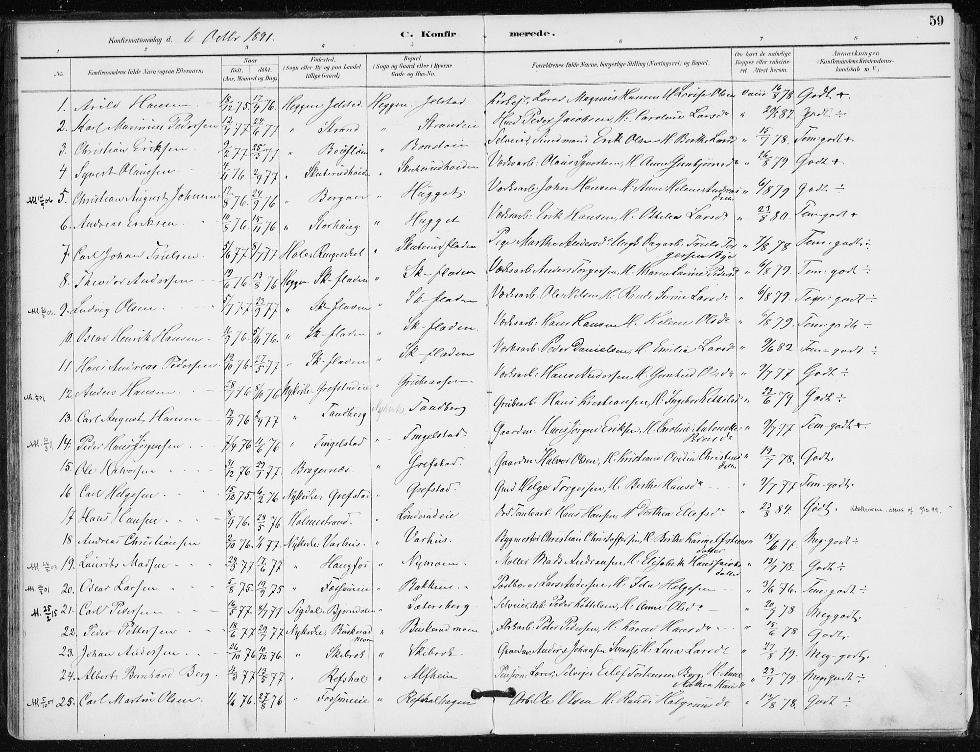 Modum kirkebøker, AV/SAKO-A-234/F/Fa/L0016: Ministerialbok nr. 16, 1890-1899, s. 59