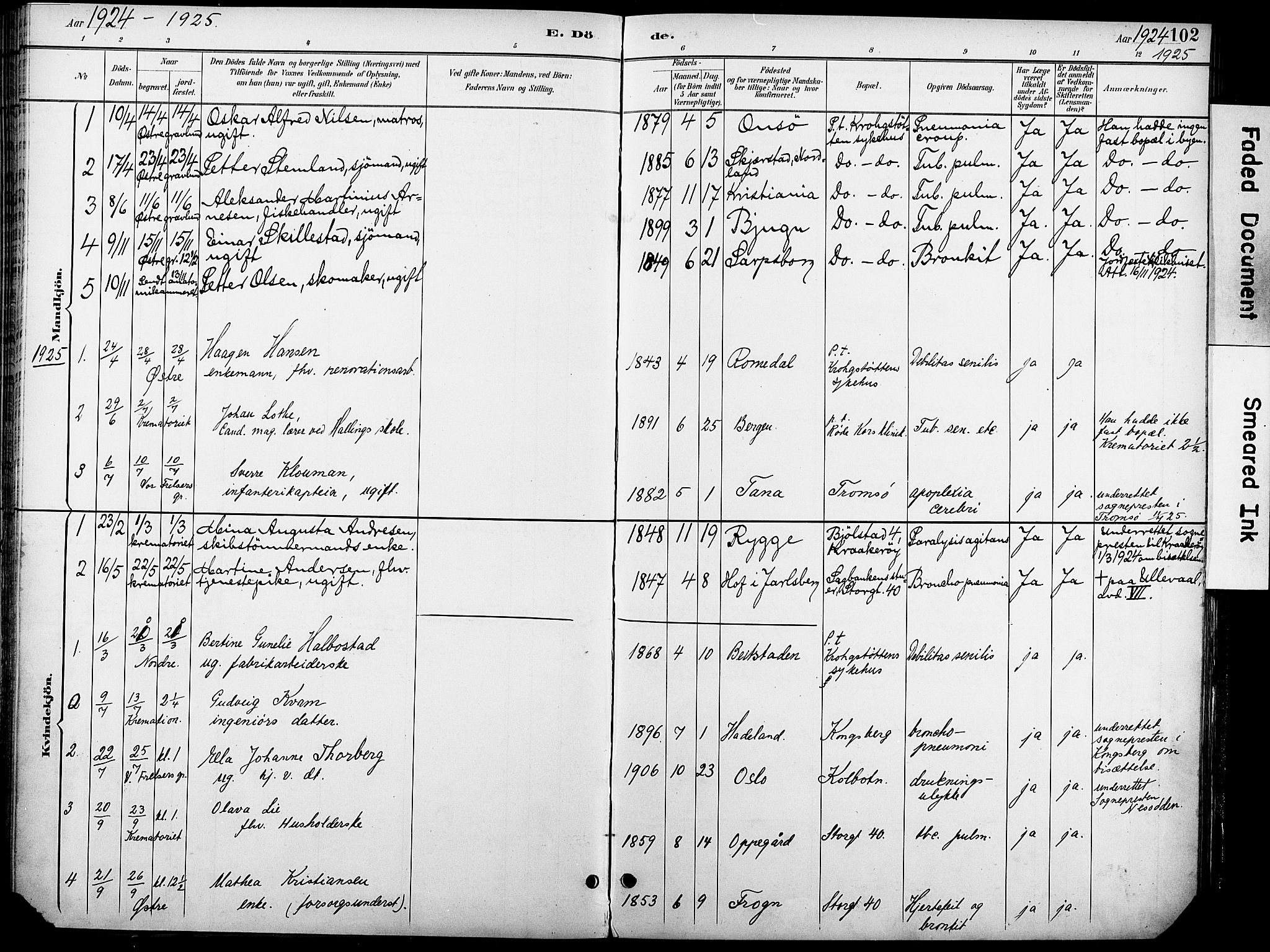 Krohgstøtten sykehusprest Kirkebøker, AV/SAO-A-10854/F/Fa/L0003: Ministerialbok nr. 3, 1890-1935, s. 102