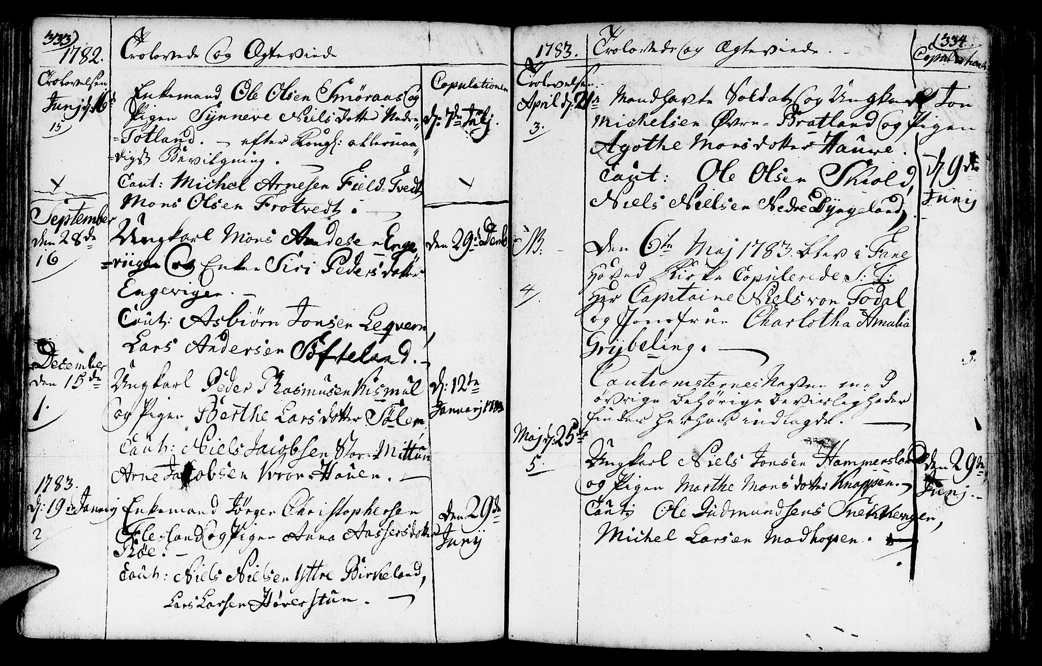 Fana Sokneprestembete, AV/SAB-A-75101/H/Haa/Haaa/L0005: Ministerialbok nr. A 5, 1773-1799, s. 333-334