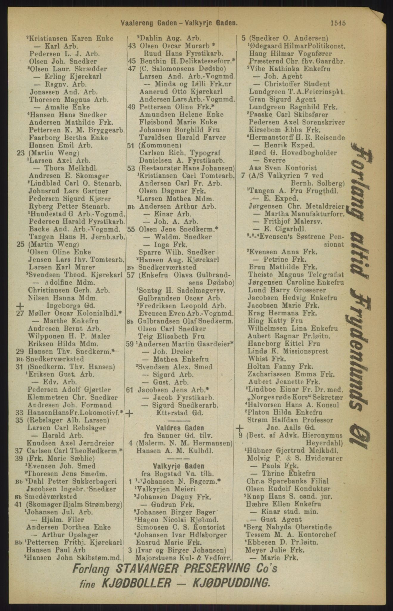 Kristiania/Oslo adressebok, PUBL/-, 1911, s. 1545