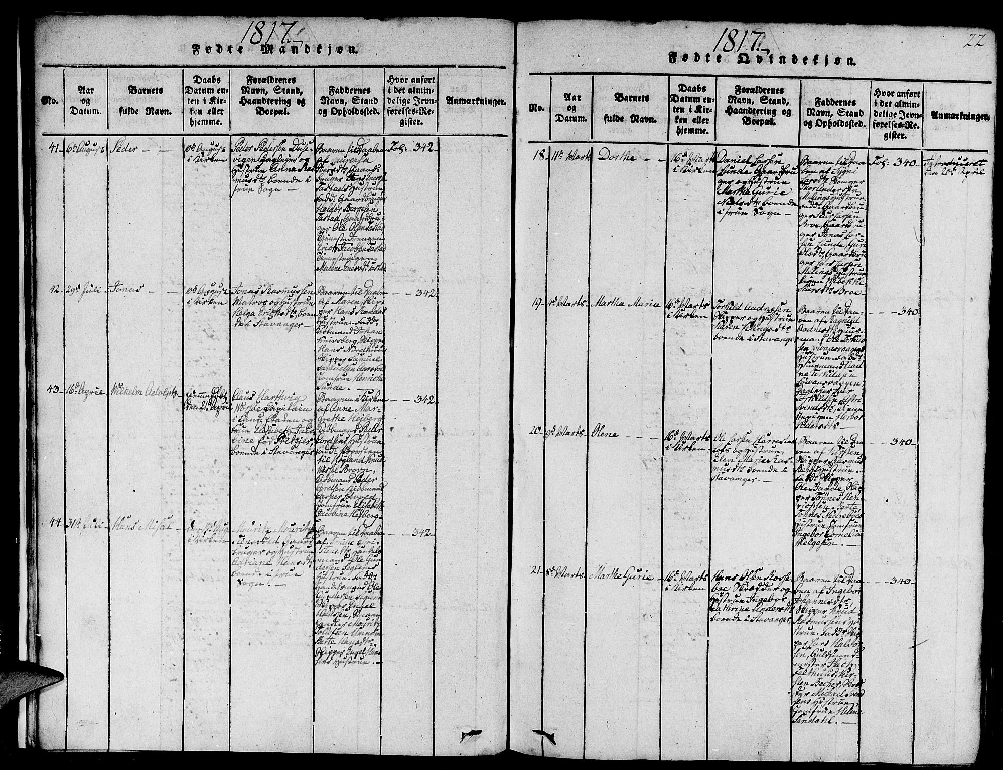Domkirken sokneprestkontor, AV/SAST-A-101812/001/30/30BA/L0008: Ministerialbok nr. A 8, 1816-1821, s. 23