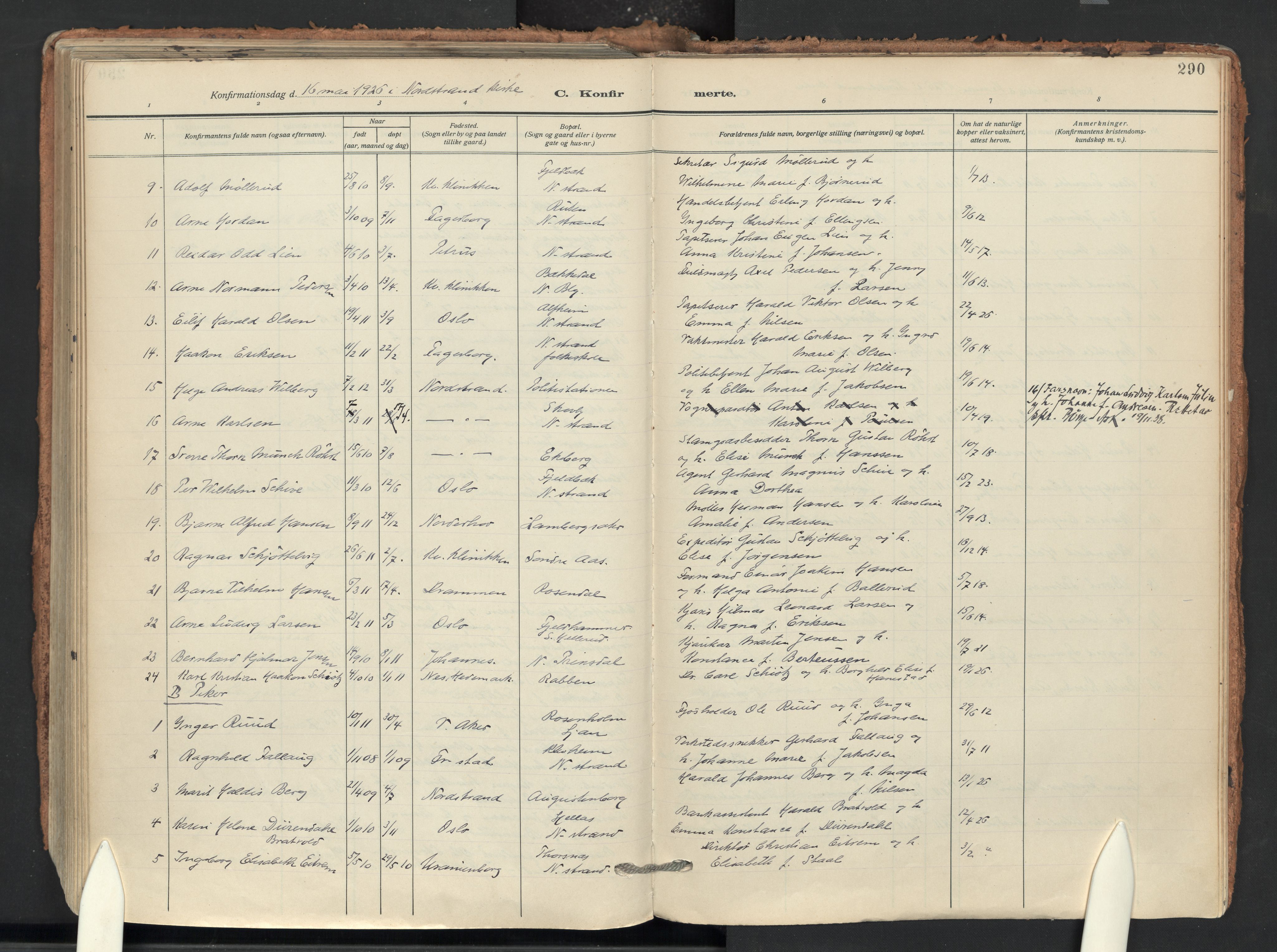 Nordstrand prestekontor Kirkebøker, AV/SAO-A-10362a/F/Fa/L0002: Ministerialbok nr. 2, 1914-1929, s. 290