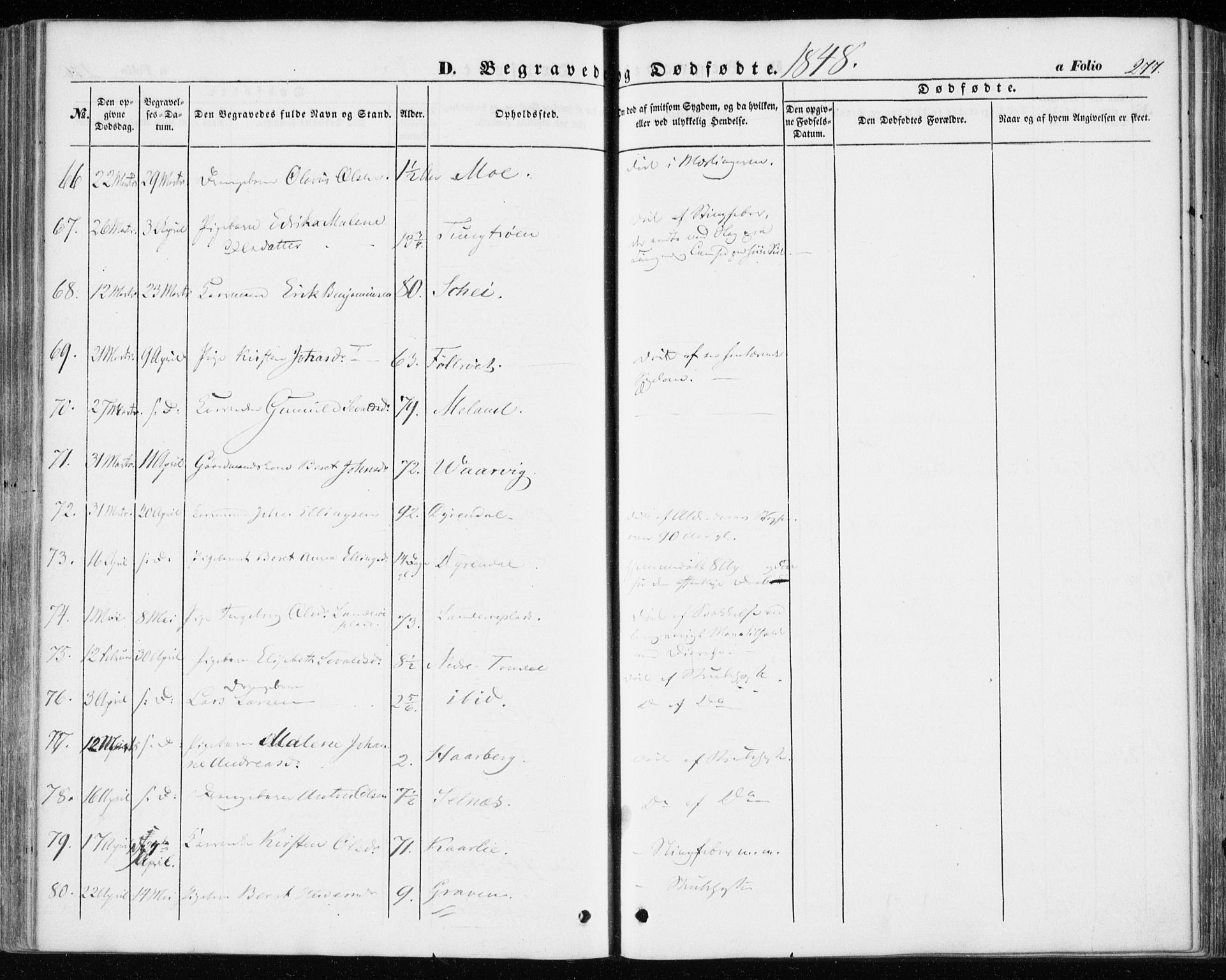 Ministerialprotokoller, klokkerbøker og fødselsregistre - Sør-Trøndelag, AV/SAT-A-1456/646/L0611: Ministerialbok nr. 646A09, 1848-1857, s. 277