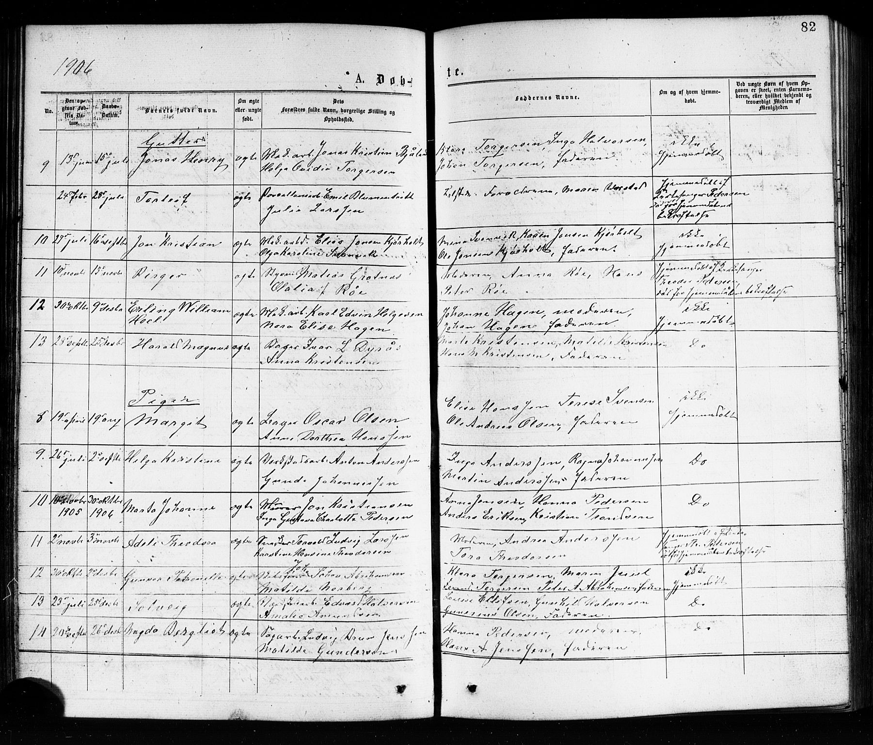 Porsgrunn kirkebøker , AV/SAKO-A-104/G/Ga/L0003: Klokkerbok nr. I 3, 1877-1915, s. 82