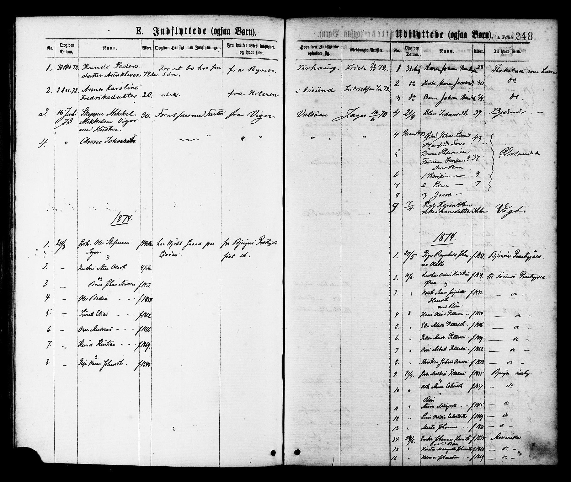 Ministerialprotokoller, klokkerbøker og fødselsregistre - Sør-Trøndelag, SAT/A-1456/655/L0679: Ministerialbok nr. 655A08, 1873-1879, s. 248