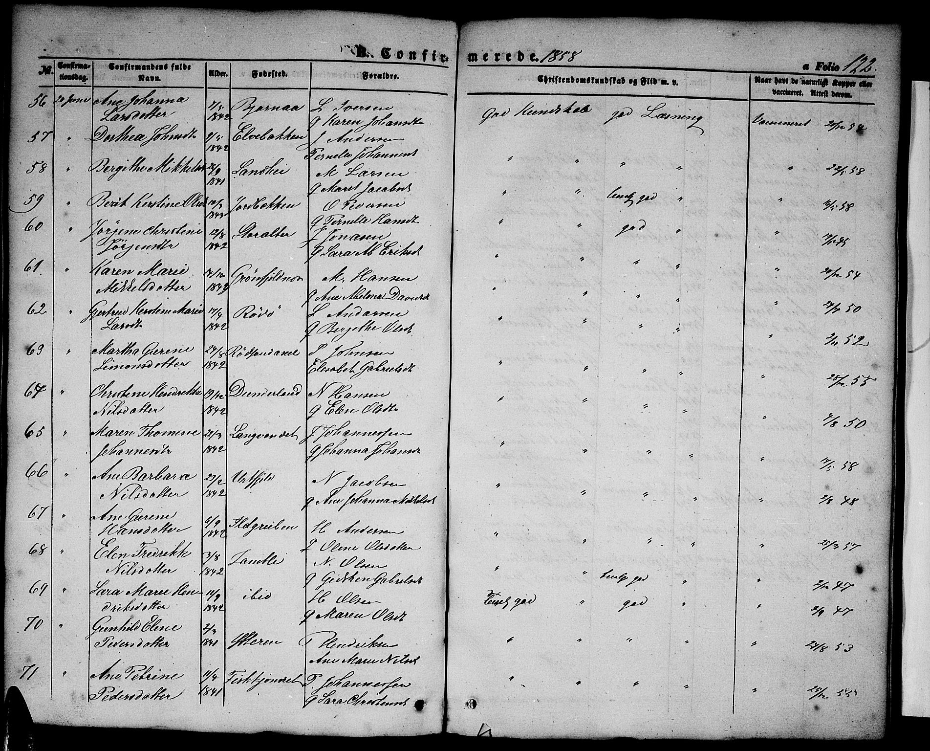 Ministerialprotokoller, klokkerbøker og fødselsregistre - Nordland, SAT/A-1459/827/L0414: Klokkerbok nr. 827C03, 1853-1865, s. 122