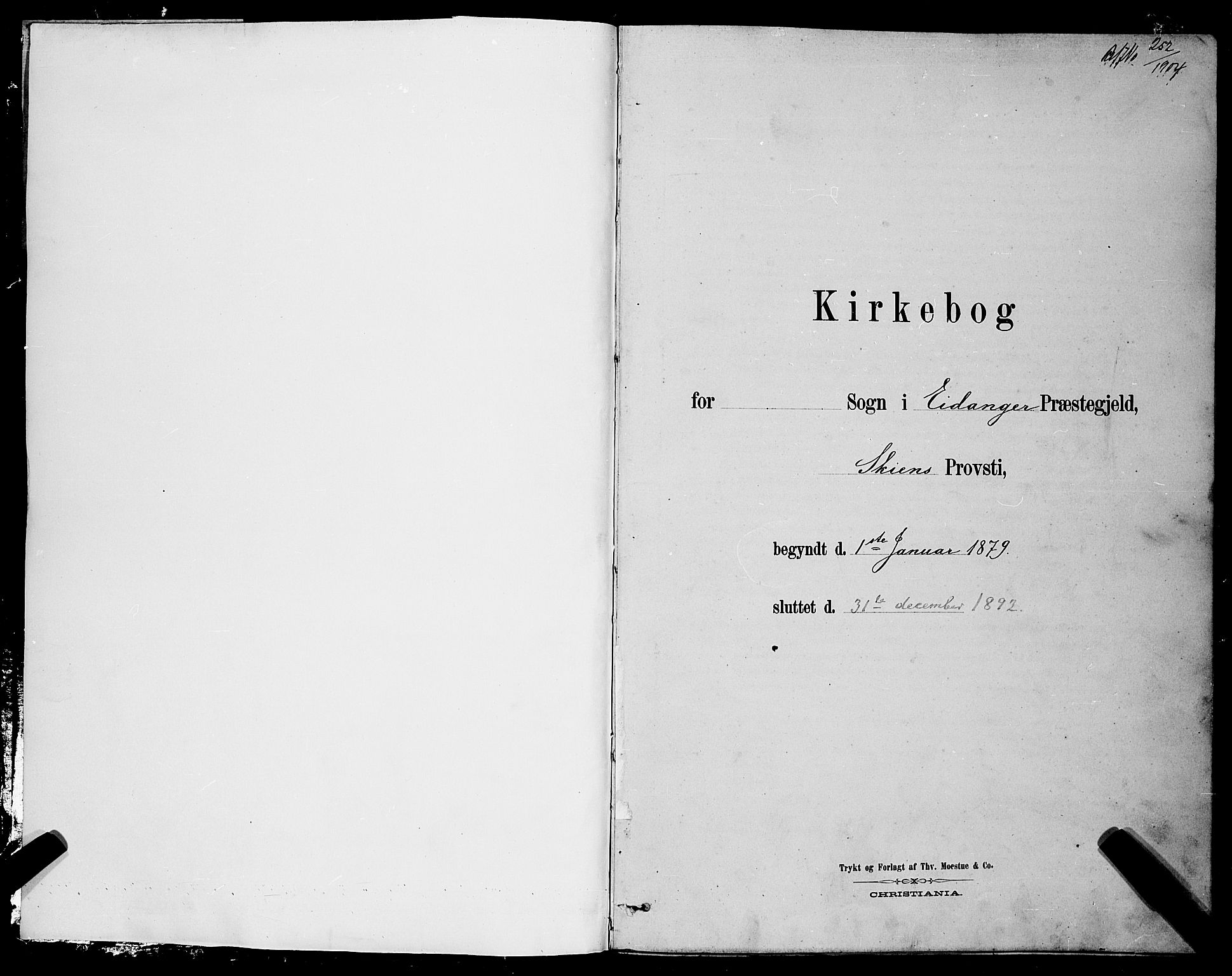 Eidanger kirkebøker, SAKO/A-261/G/Ga/L0002: Klokkerbok nr. 2, 1879-1892