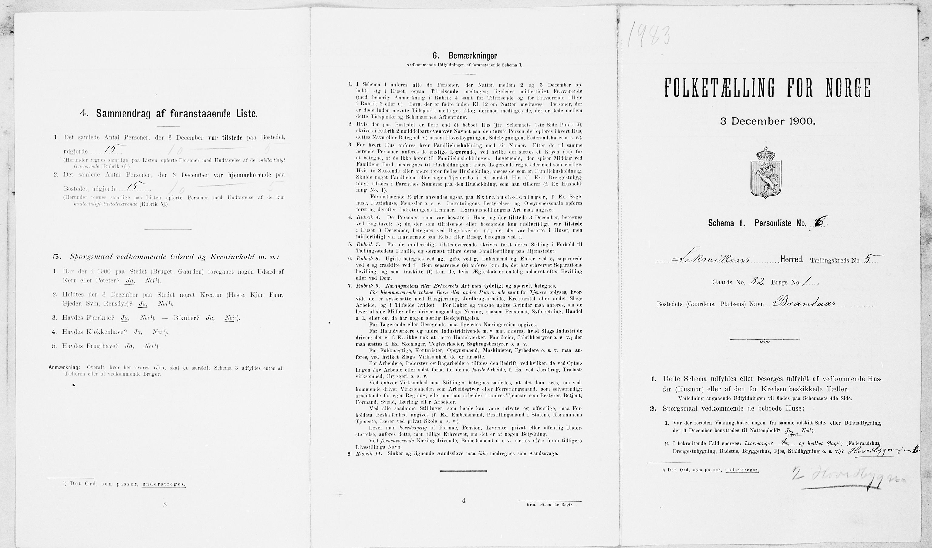 SAT, Folketelling 1900 for 1718 Leksvik herred, 1900, s. 664