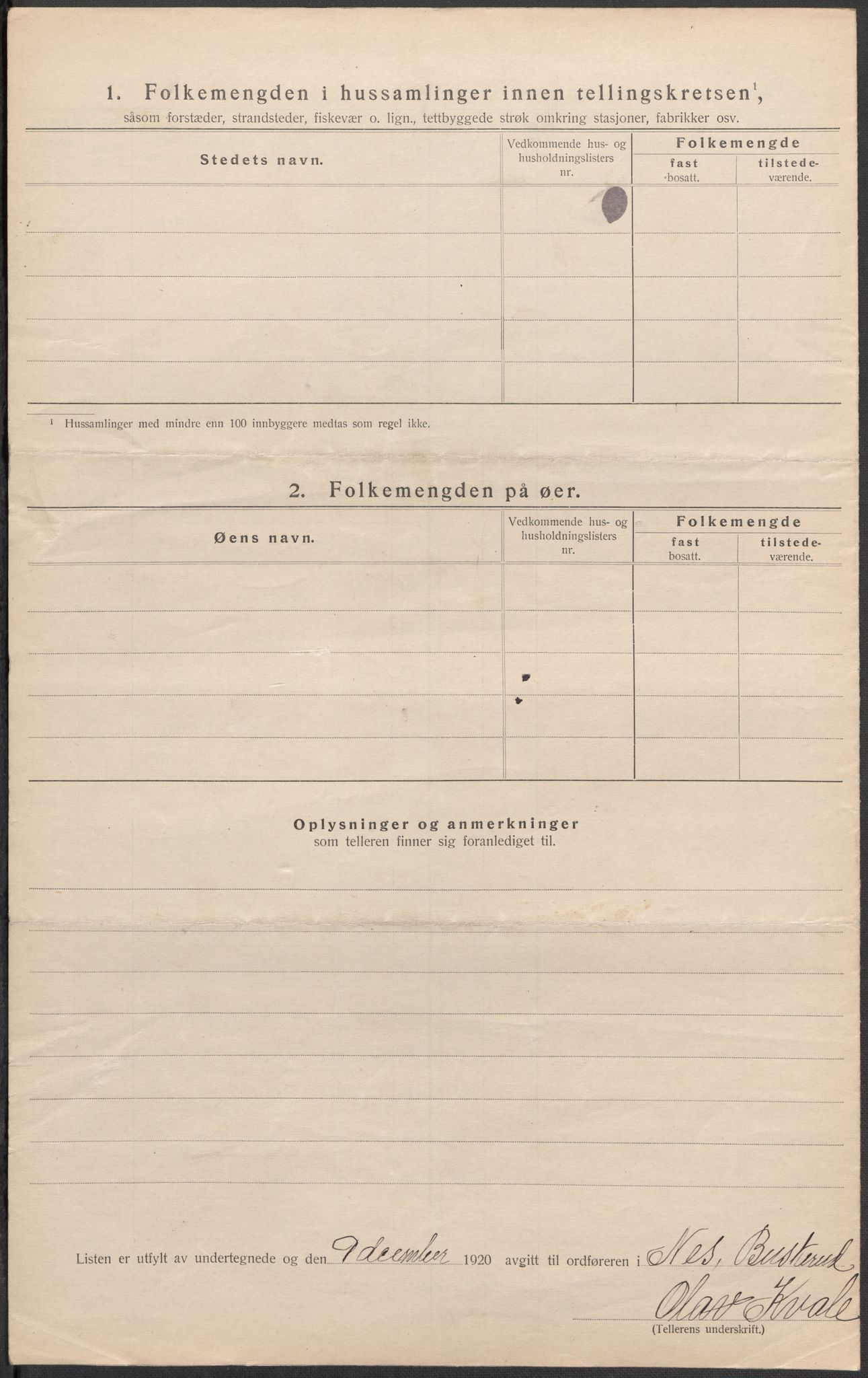 SAKO, Folketelling 1920 for 0616 Nes herred, 1920, s. 14