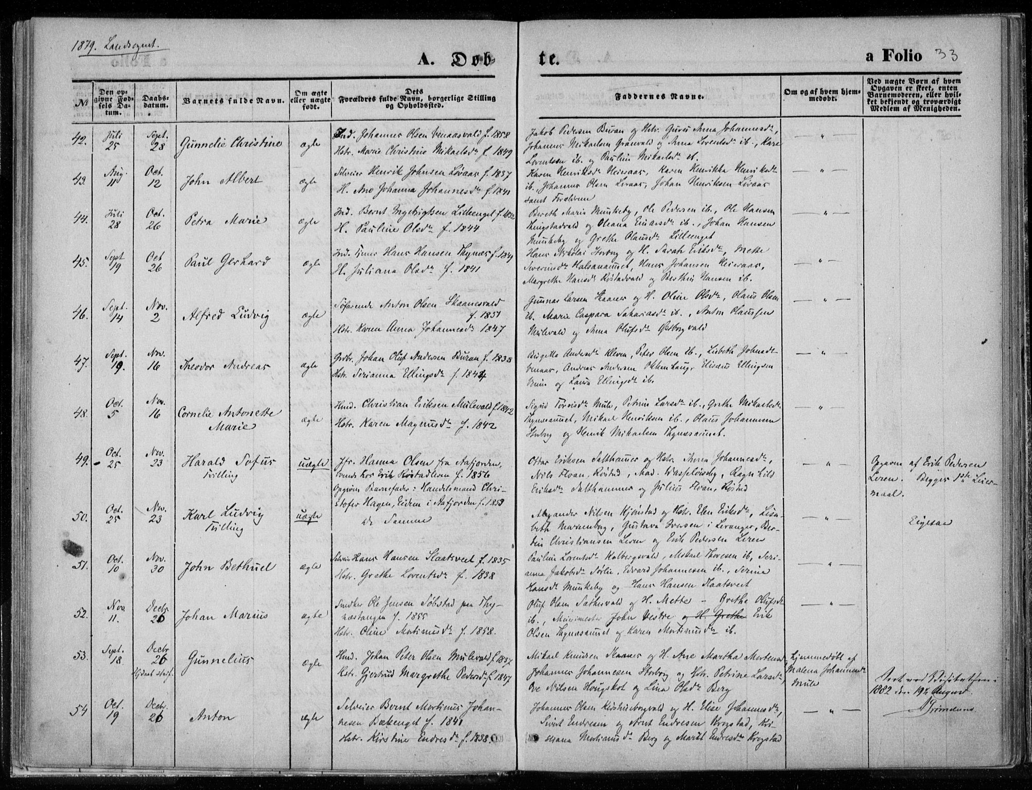 Ministerialprotokoller, klokkerbøker og fødselsregistre - Nord-Trøndelag, AV/SAT-A-1458/720/L0187: Ministerialbok nr. 720A04 /2, 1875-1879, s. 33