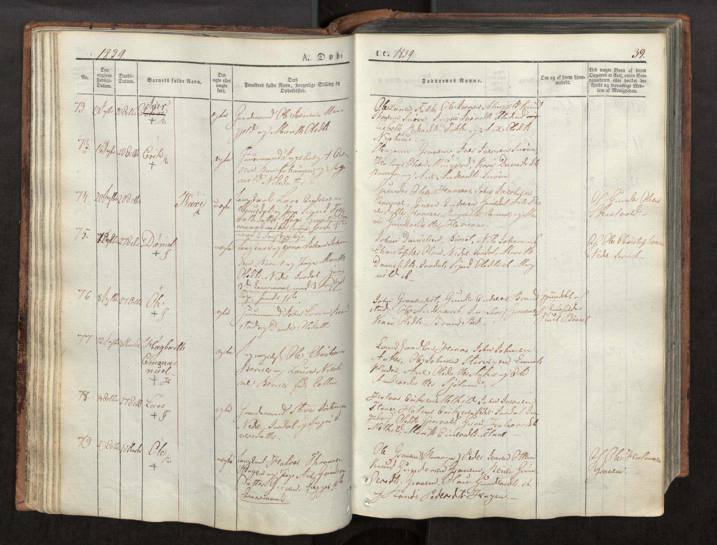 Ministerialprotokoller, klokkerbøker og fødselsregistre - Møre og Romsdal, AV/SAT-A-1454/590/L1012: Ministerialbok nr. 590A04, 1832-1846, s. 39