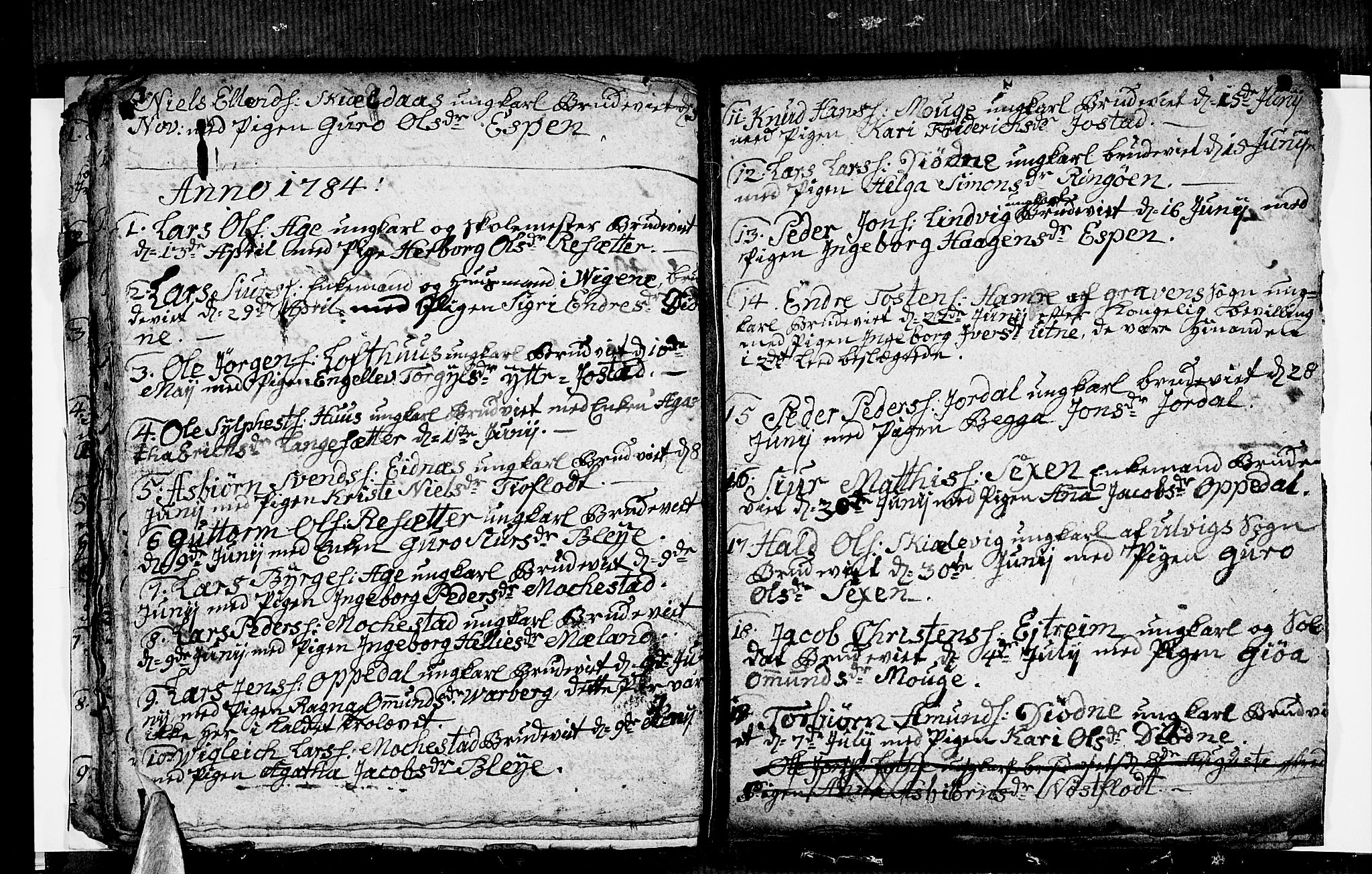 Ullensvang sokneprestembete, SAB/A-78701/H/Hab: Klokkerbok nr. A 1, 1779-1786, s. 21