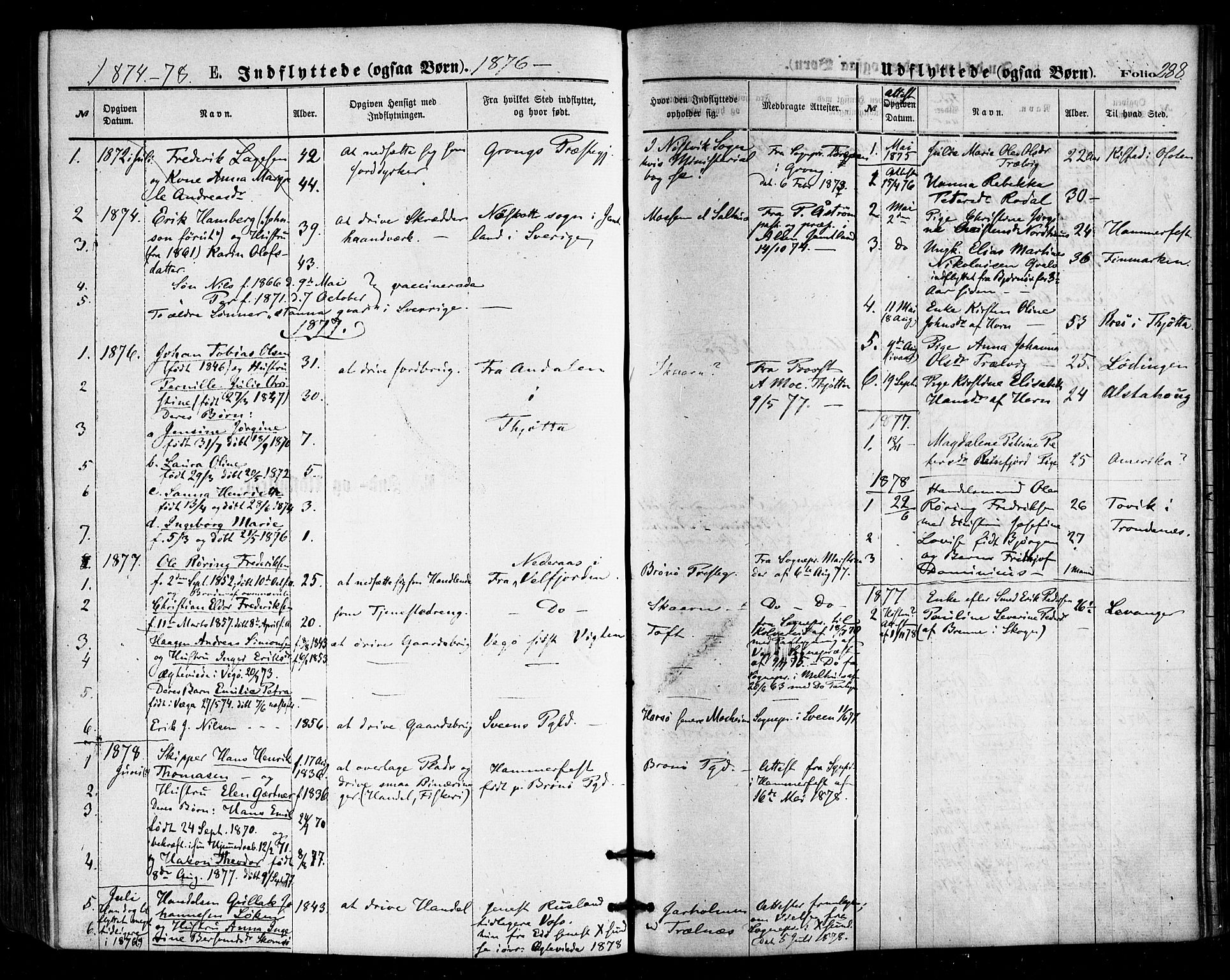 Ministerialprotokoller, klokkerbøker og fødselsregistre - Nordland, AV/SAT-A-1459/813/L0199: Ministerialbok nr. 813A09, 1875-1885, s. 288