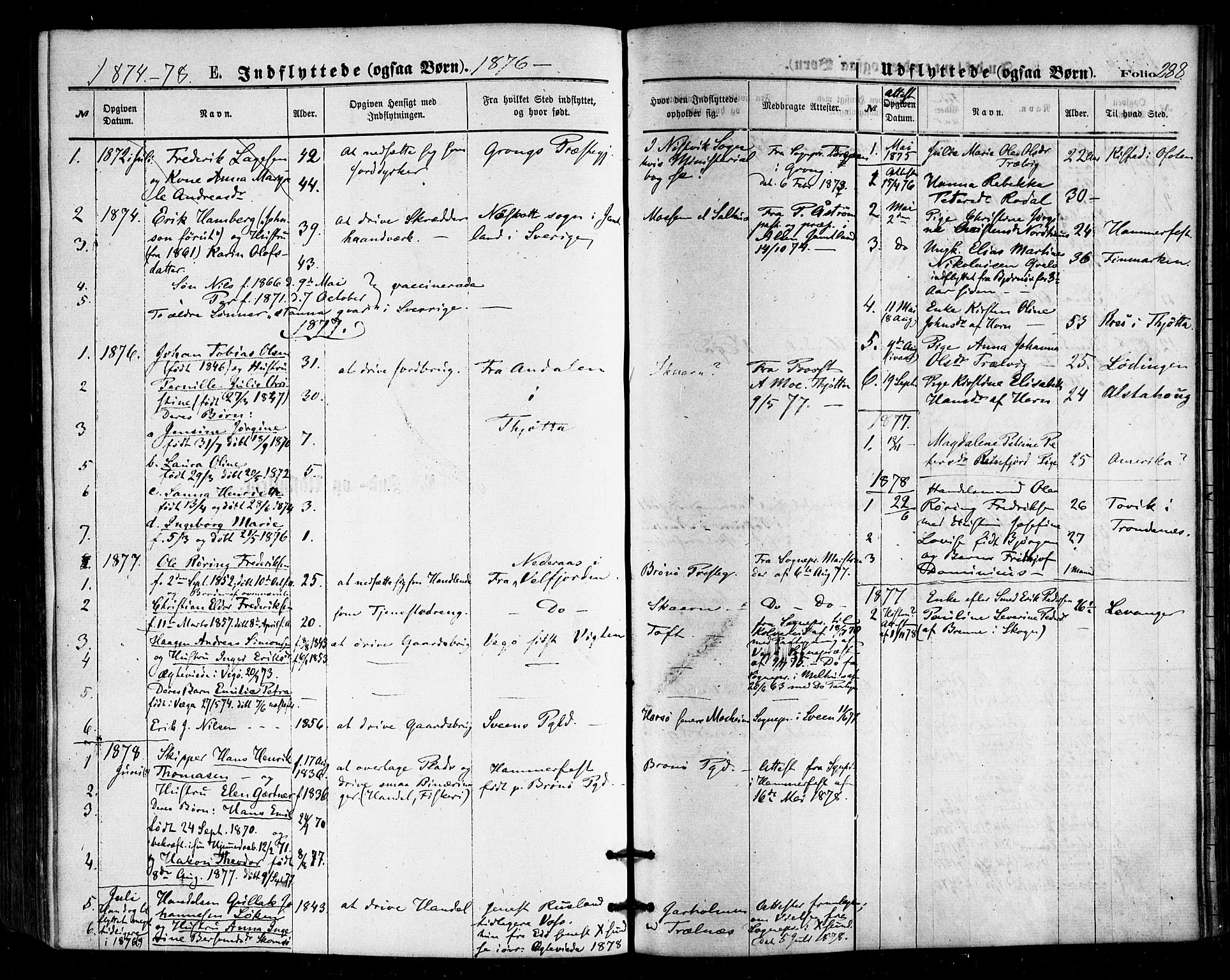 Ministerialprotokoller, klokkerbøker og fødselsregistre - Nordland, SAT/A-1459/813/L0199: Ministerialbok nr. 813A09, 1875-1885, s. 288