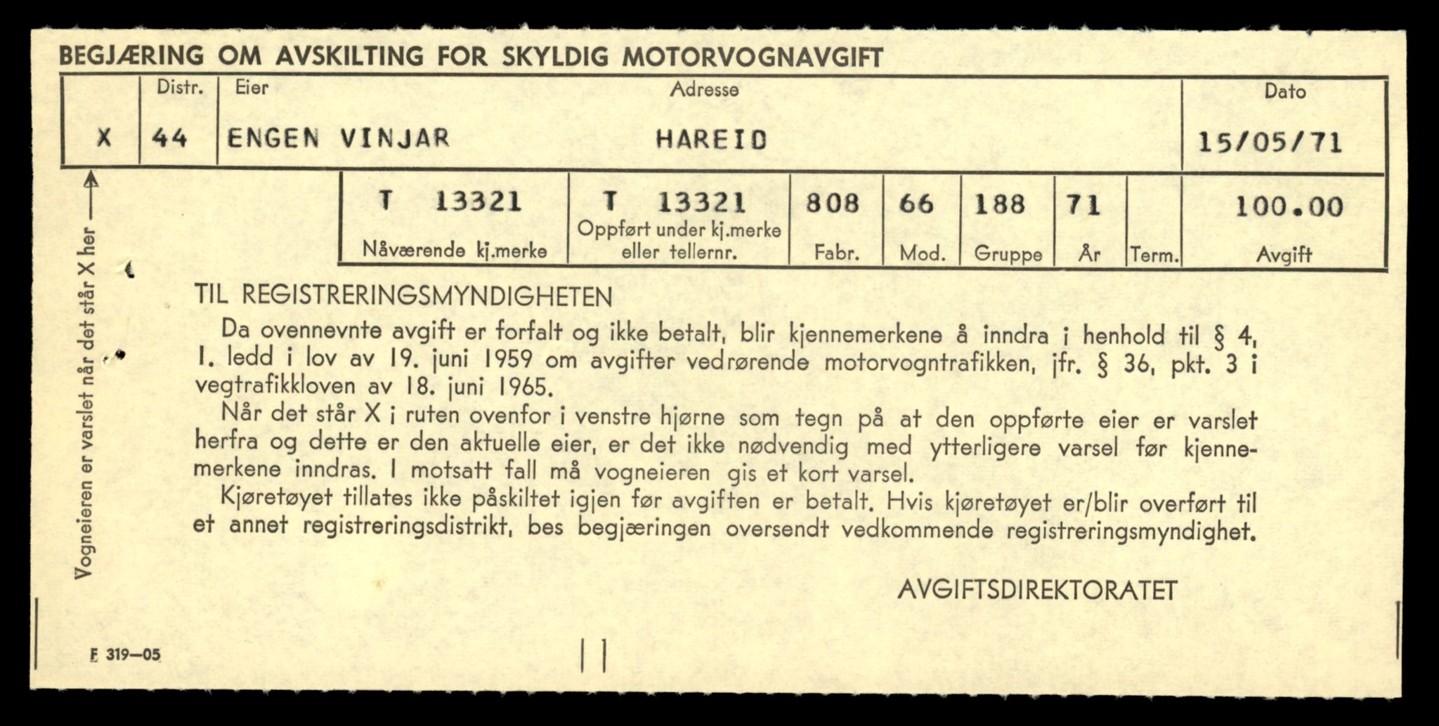 Møre og Romsdal vegkontor - Ålesund trafikkstasjon, SAT/A-4099/F/Fe/L0038: Registreringskort for kjøretøy T 13180 - T 13360, 1927-1998, s. 2365