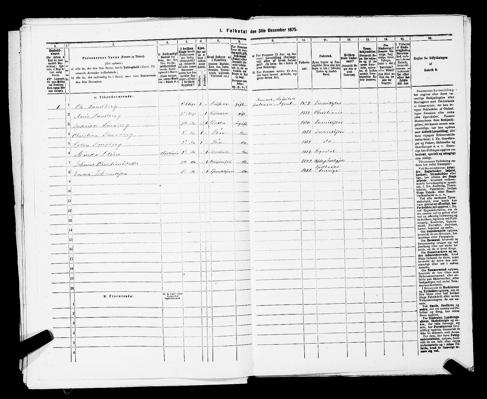 RA, Folketelling 1875 for 0103B Fredrikstad prestegjeld, Fredrikstad kjøpstad, 1875, s. 48