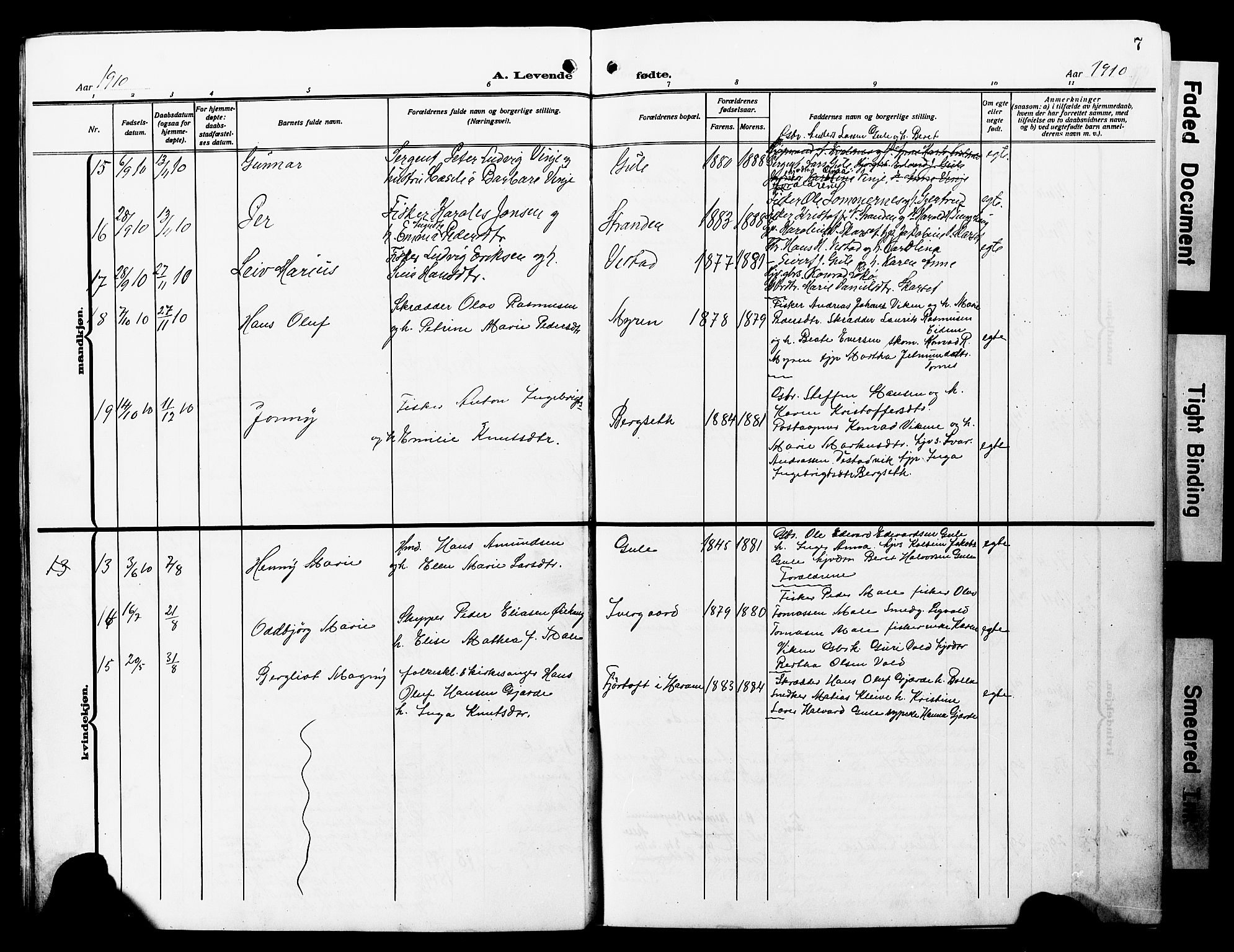 Ministerialprotokoller, klokkerbøker og fødselsregistre - Møre og Romsdal, SAT/A-1454/566/L0774: Klokkerbok nr. 566C03, 1910-1929, s. 7