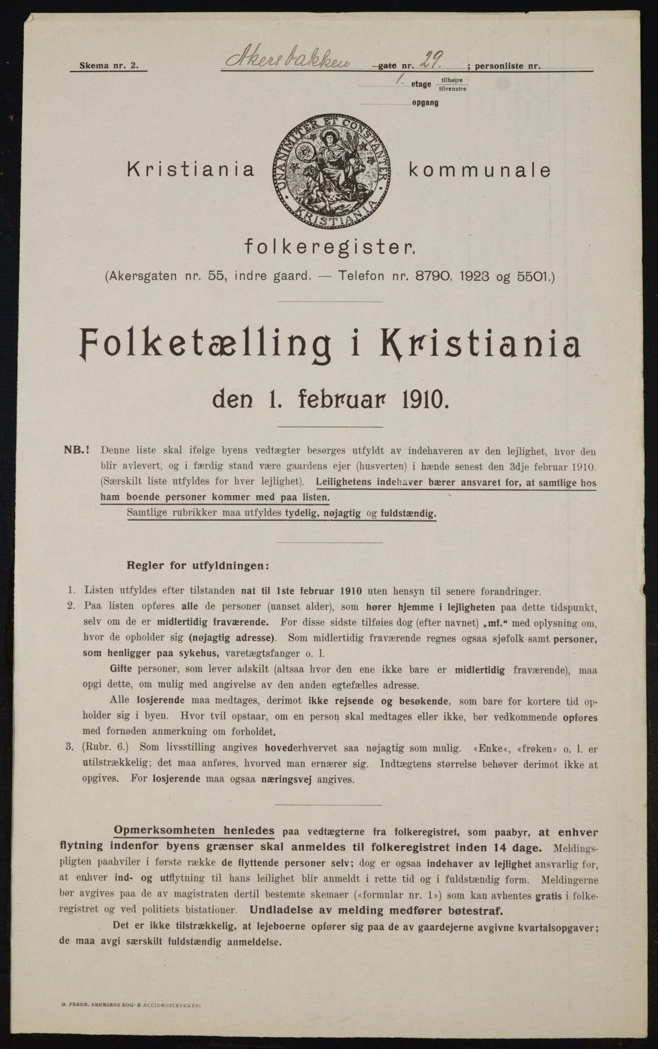 OBA, Kommunal folketelling 1.2.1910 for Kristiania, 1910, s. 291