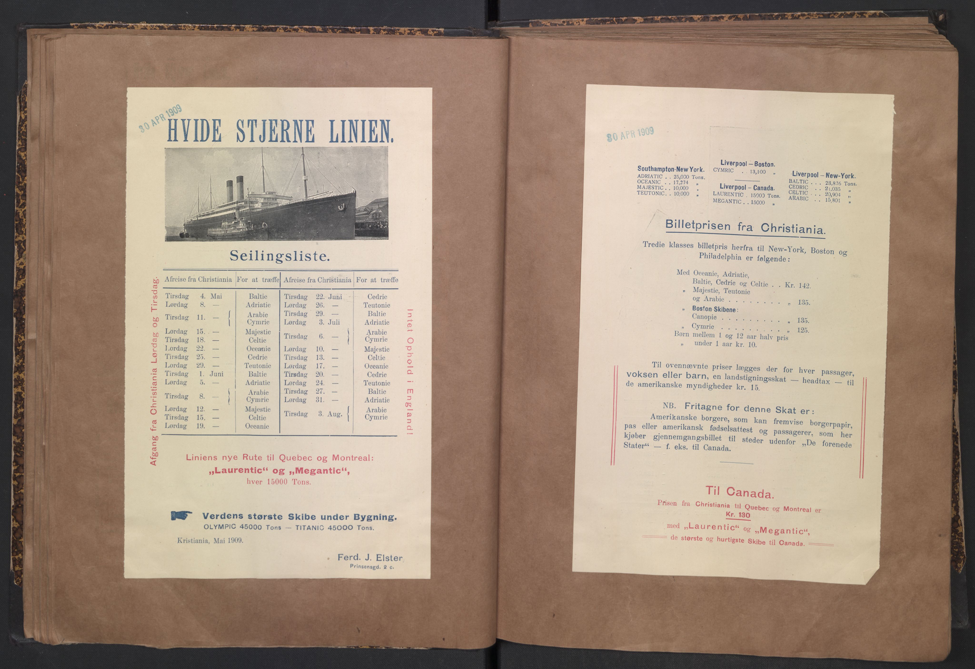 White Star-linjen, AV/SAO-PAO-0201/D/Dc/L0001: Utklippingsbok, 1909-1924, s. 27