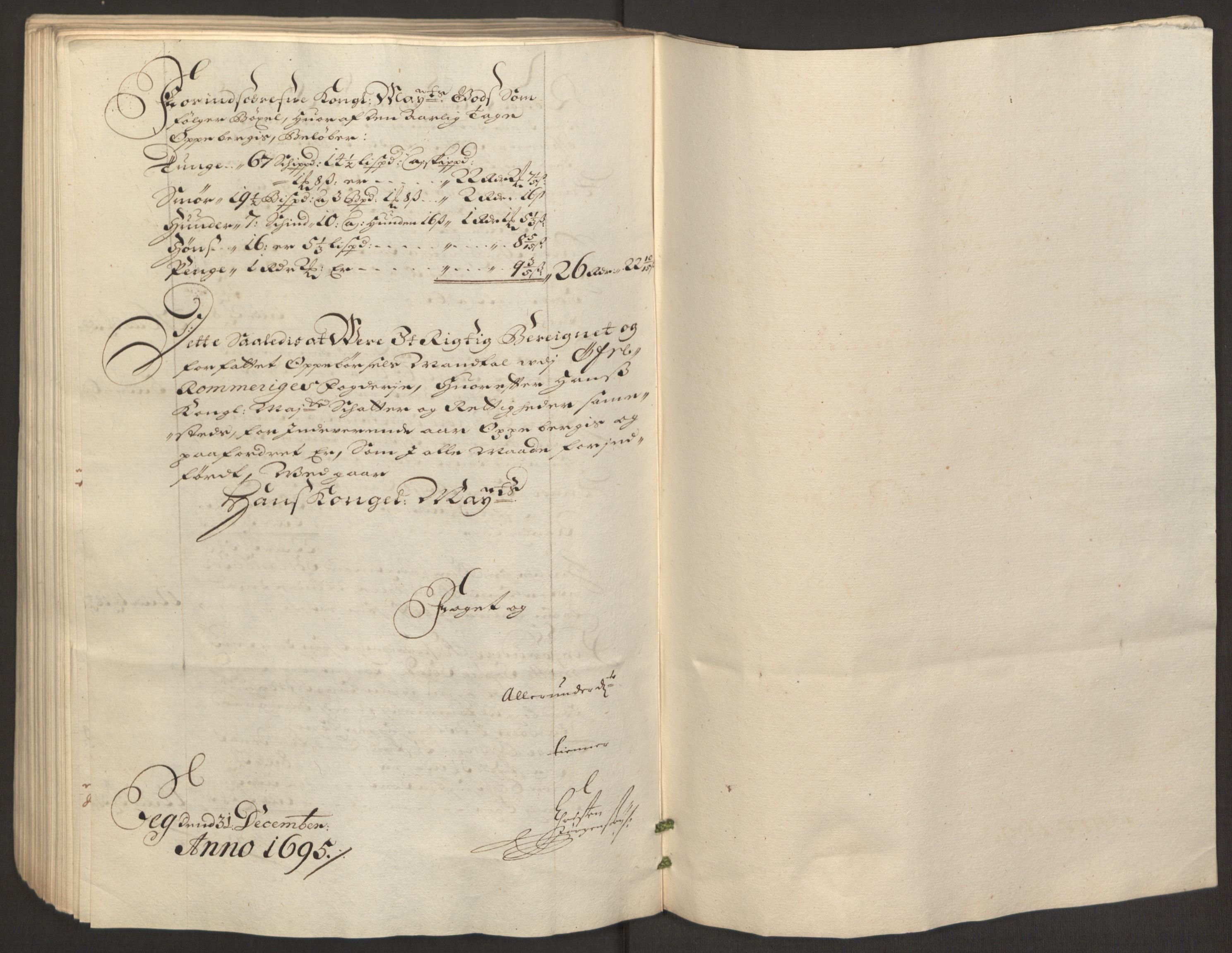 Rentekammeret inntil 1814, Reviderte regnskaper, Fogderegnskap, AV/RA-EA-4092/R12/L0707: Fogderegnskap Øvre Romerike, 1695, s. 213