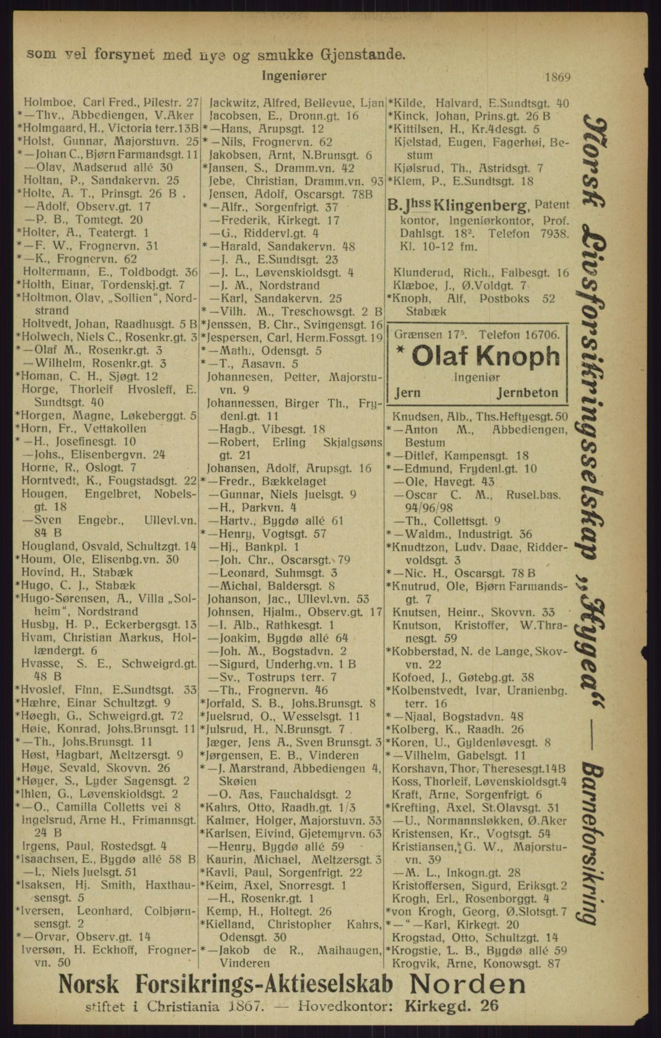 Kristiania/Oslo adressebok, PUBL/-, 1916, s. 1869