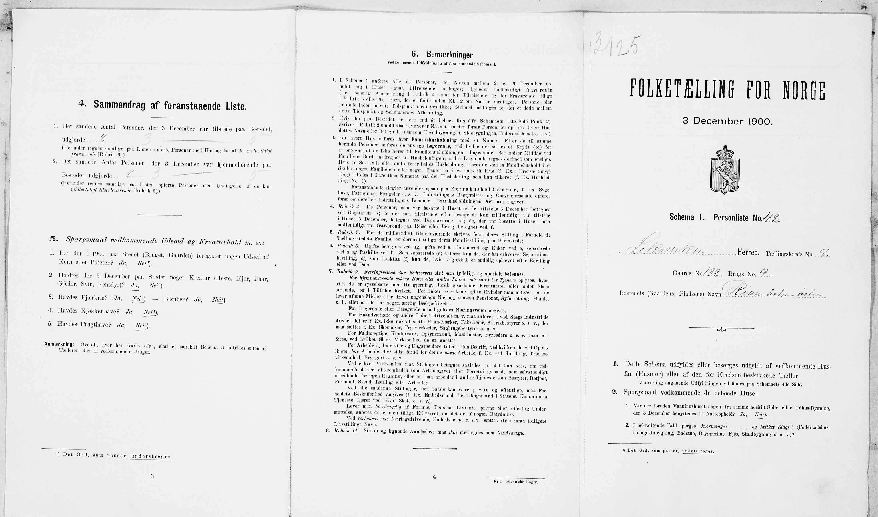 SAT, Folketelling 1900 for 1718 Leksvik herred, 1900, s. 989