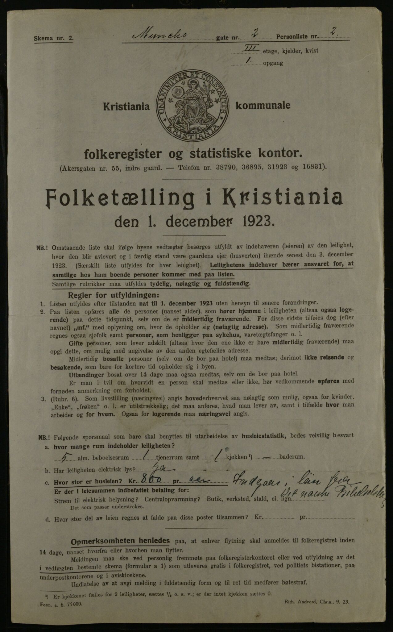 OBA, Kommunal folketelling 1.12.1923 for Kristiania, 1923, s. 73590