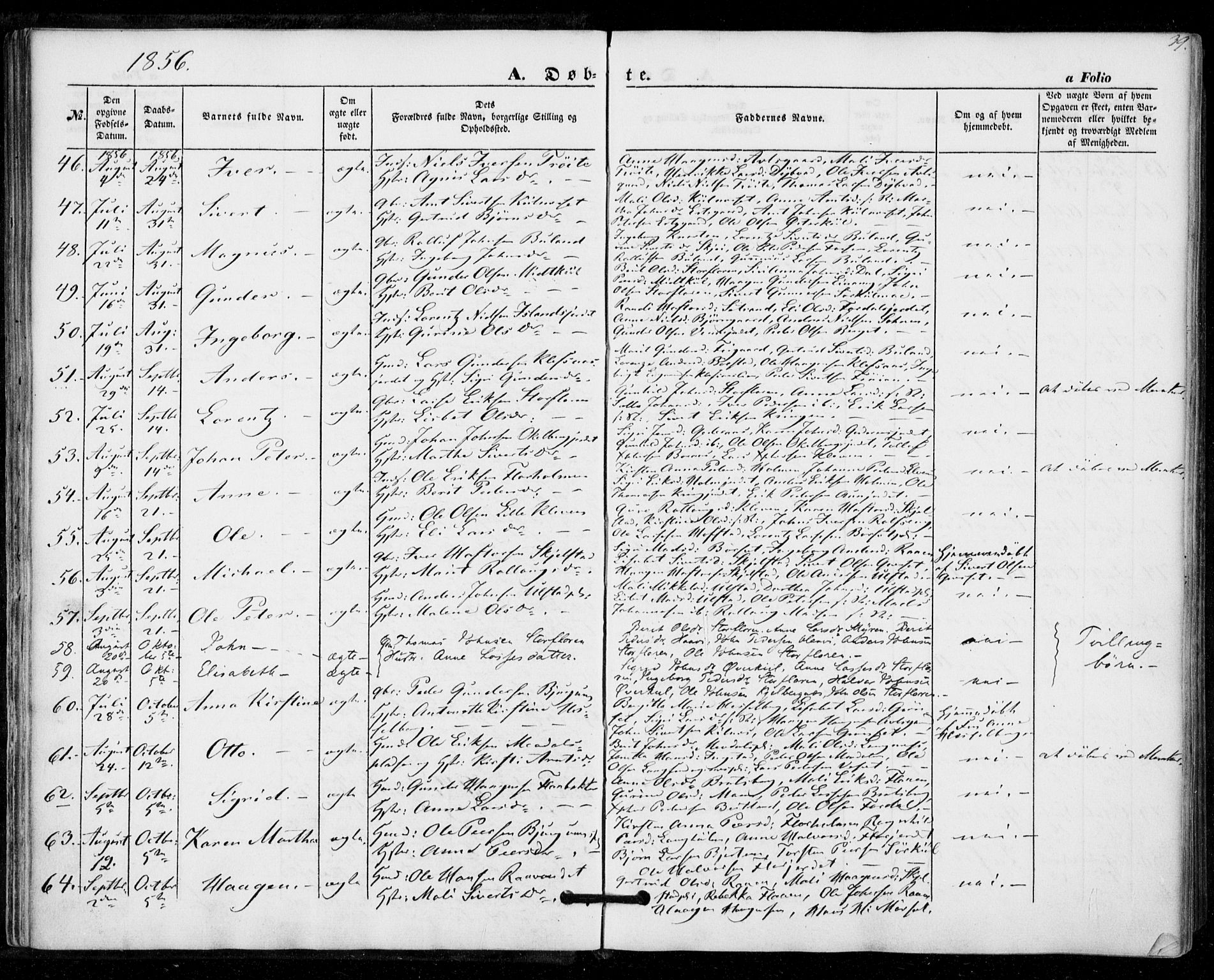 Ministerialprotokoller, klokkerbøker og fødselsregistre - Nord-Trøndelag, AV/SAT-A-1458/703/L0028: Ministerialbok nr. 703A01, 1850-1862, s. 39