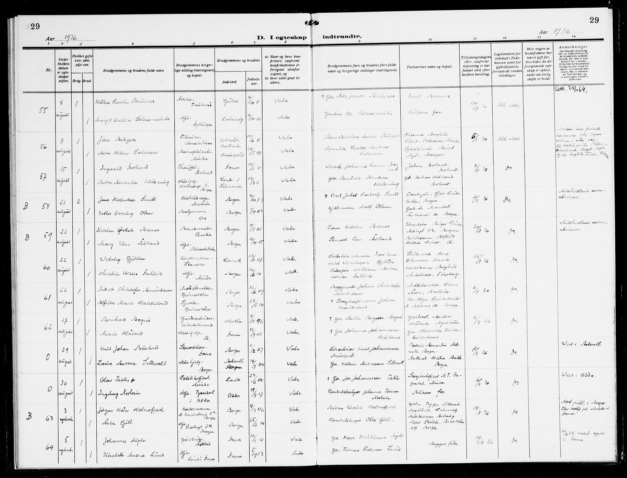 Fana Sokneprestembete, AV/SAB-A-75101/H/Haa/Haak/L0002: Ministerialbok nr. K 2, 1931-1938, s. 29