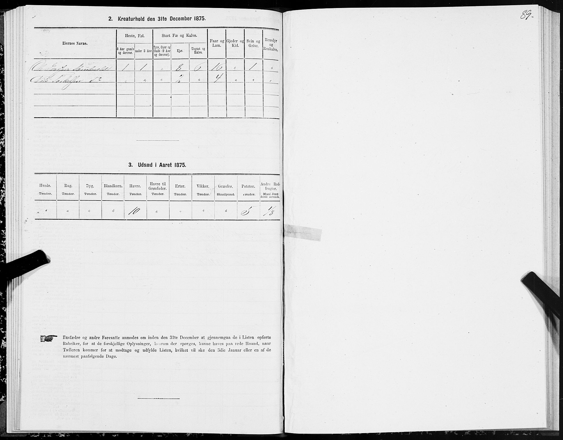 SAT, Folketelling 1875 for 1519P Volda prestegjeld, 1875, s. 3089