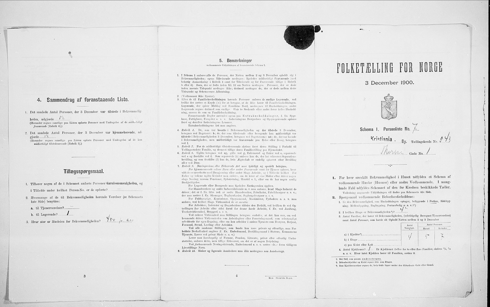 SAO, Folketelling 1900 for 0301 Kristiania kjøpstad, 1900, s. 96629