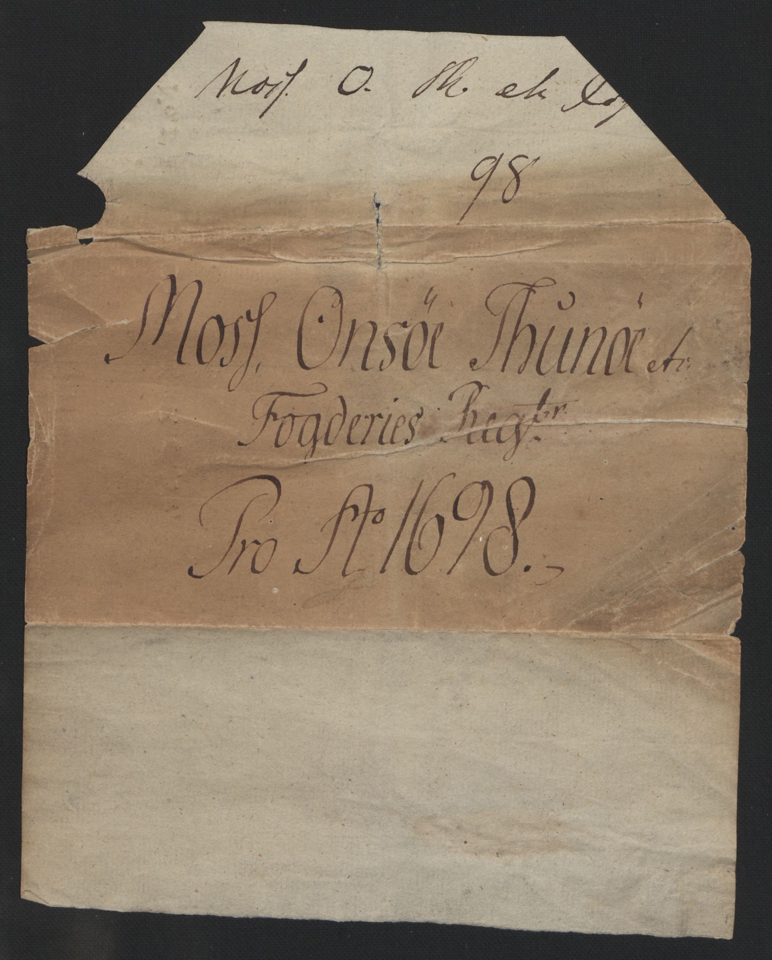 Rentekammeret inntil 1814, Reviderte regnskaper, Fogderegnskap, RA/EA-4092/R04/L0127: Fogderegnskap Moss, Onsøy, Tune, Veme og Åbygge, 1698, s. 3