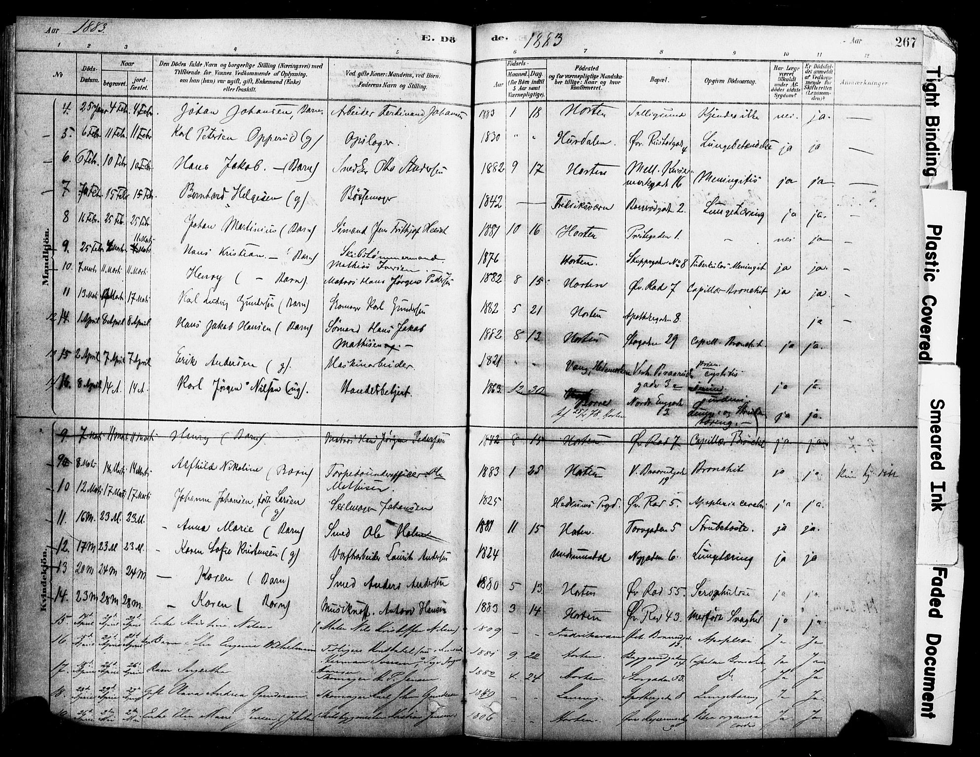 Horten kirkebøker, AV/SAKO-A-348/F/Fa/L0003: Ministerialbok nr. 3, 1878-1887, s. 267
